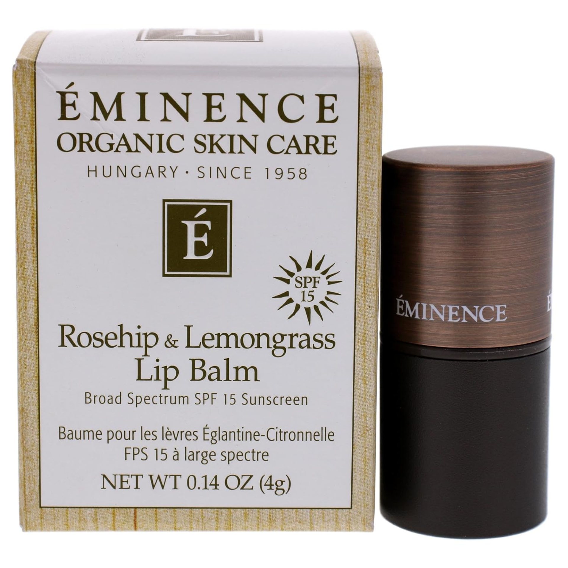 Eminence Organic Skincare Rosehip & Lemongrass Lip Balm SPF 15, 0.14 Oz, 24 Count Eminence Organic Skincare Rosehip & Lemongrass Lip Balm SPF 15, 0.14 Oz, 24 Count
