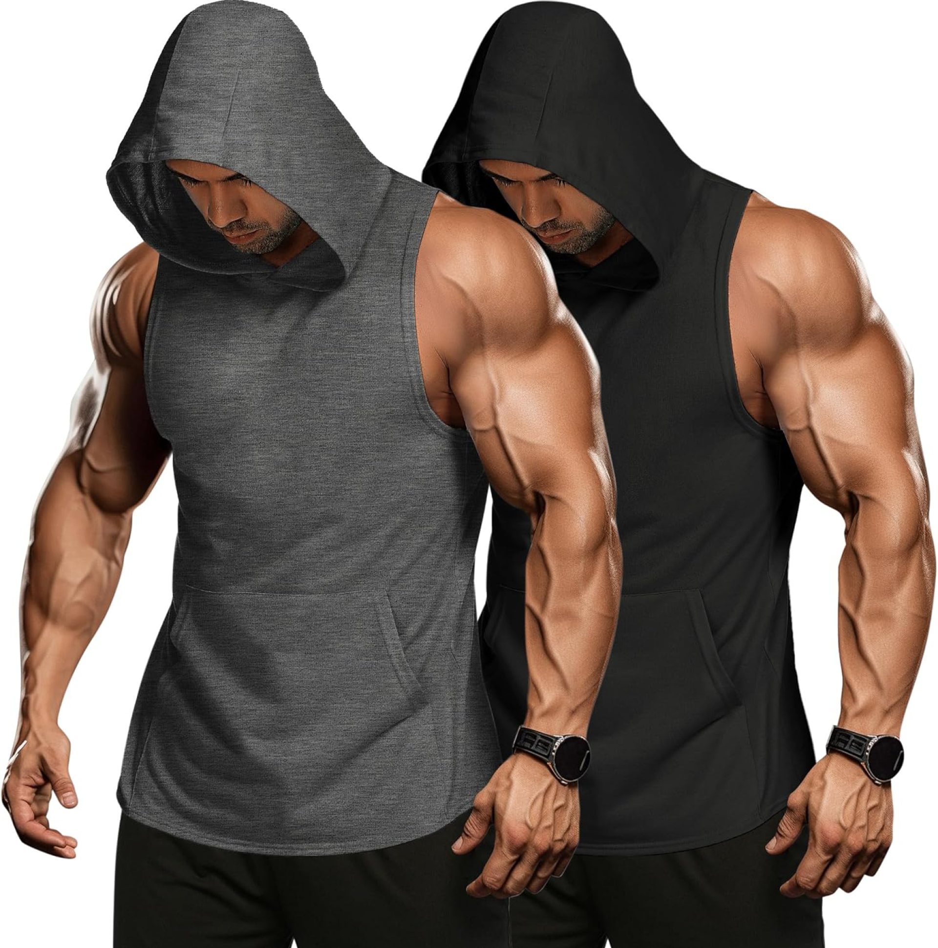 COOFANDY Men’s 2 Pack Workout Hooded Tank Tops Bodybuilding Muscle Cut Off T Shirt Sleeveless Gym Hoodies COOFANDY Men’s 2 Pack Workout Hooded Tank Tops Bodybuilding Muscle Cut Off T Shirt Sleeveless Gym Hoodies