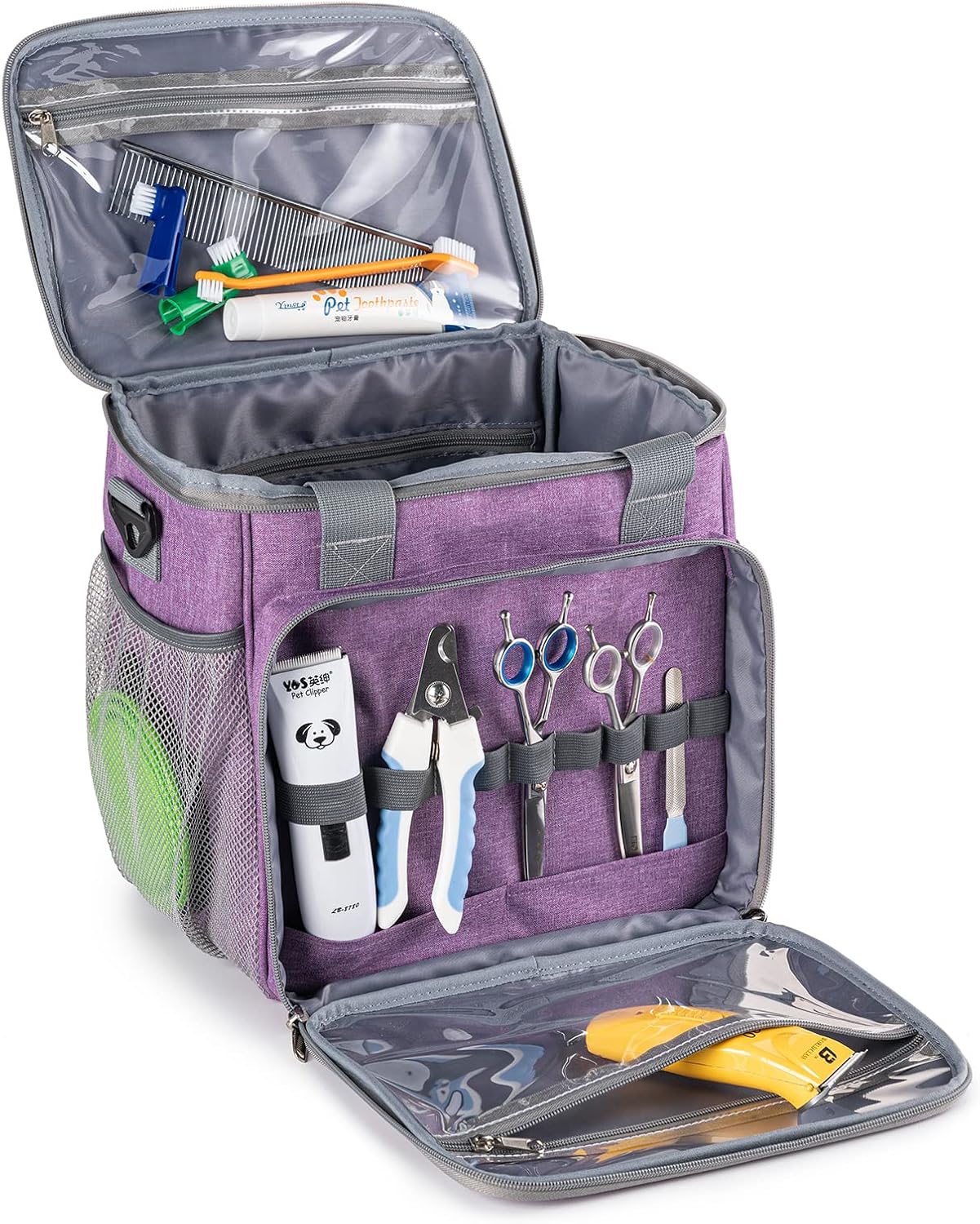 Pet Grooming Bag, Dog Grooming Supplies Organizer Tote Bag, Perfect for Pet Grooming Tool Kit Accessories-Purple Pet Grooming Bag, Dog Grooming Supplies Organizer Tote Bag, Perfect for Pet Grooming Tool Kit Accessories-Purple