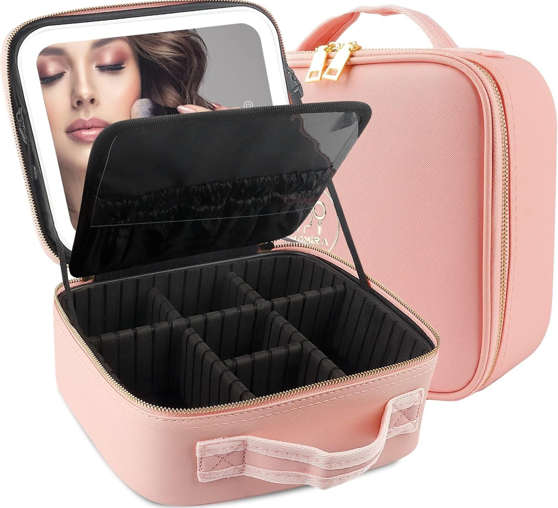 MOMIRA Travel Makeup Bag Cosmetic Bag Makeup Organizer Bag with Large Lighted Mirror 3 Color Scenarios Adjustable Brightness, Waterproof Makeup Travel Case, Large Makeup Train Case Toiletry Gift MOMIRA Travel Makeup Bag Cosmetic Bag Makeup Organizer Bag with Large Lighted Mirror 3 Color Scenarios Adjustable Brightness, Waterproof Makeup Travel Case, Large Makeup Train Case Toiletry Gift