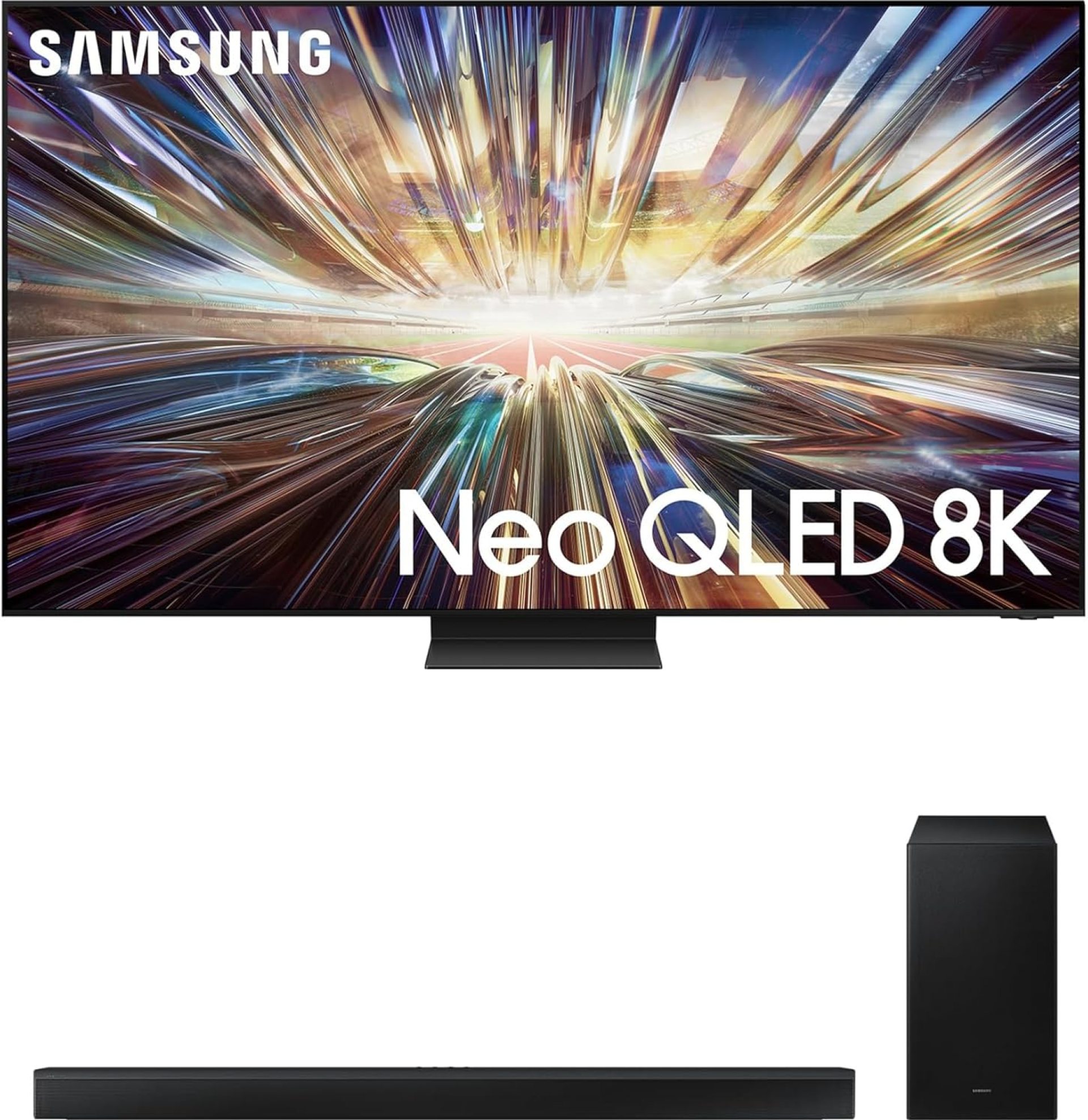 Samsung QN65QN800DFXZA 65 Inch Neo QLED 8K Smart TV with AI Motion Enhancer with a Samsung HW-B750D 5.1Ch Soundbar and Subwoofer with Dolby Digital (2024) Samsung QN65QN800DFXZA 65 Inch Neo QLED 8K Smart TV with AI Motion Enhancer with a Samsung HW-B750D 5.1Ch Soundbar and Subwoofer with Dolby Digital (2024)
