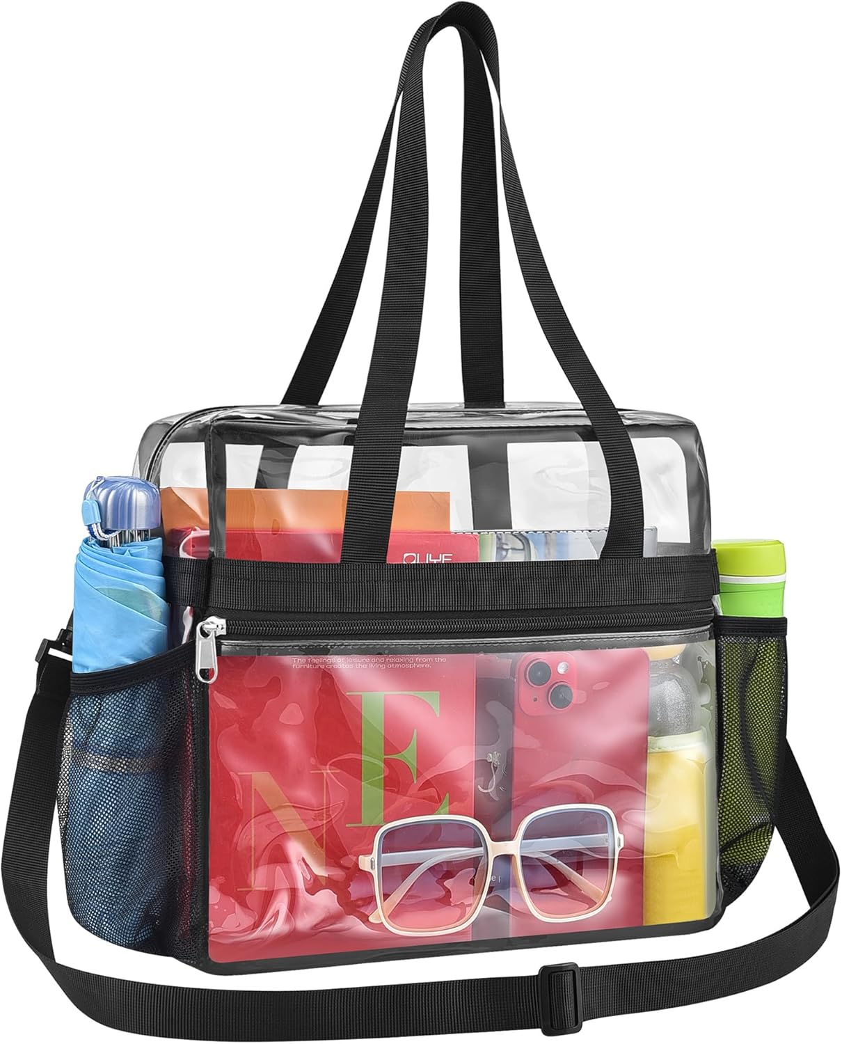 Paxiland Clear Bag for Stadium Events 12x6x12, Clear Tote Bag with Reinforced Strap, Transparent Bag for Sports Concert Paxiland Clear Bag for Stadium Events 12x6x12, Clear Tote Bag with Reinforced Strap, Transparent Bag for Sports Concert