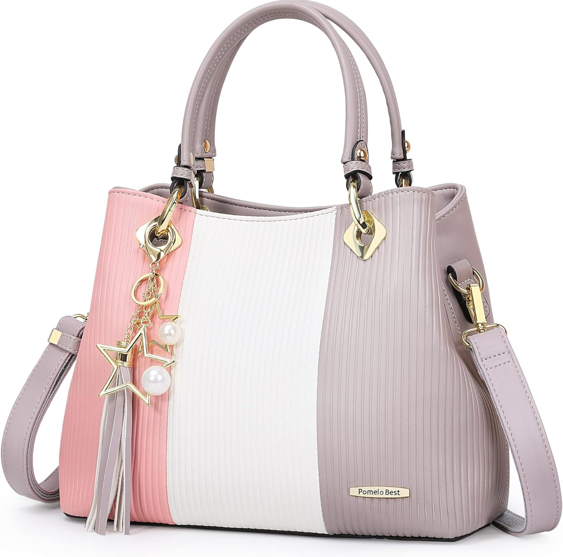 Handbags for Women with Multiple Internal Pockets in Pretty Color Combination, Women’s Satchel Handbag Handbags for Women with Multiple Internal Pockets in Pretty Color Combination, Women’s Satchel Handbag