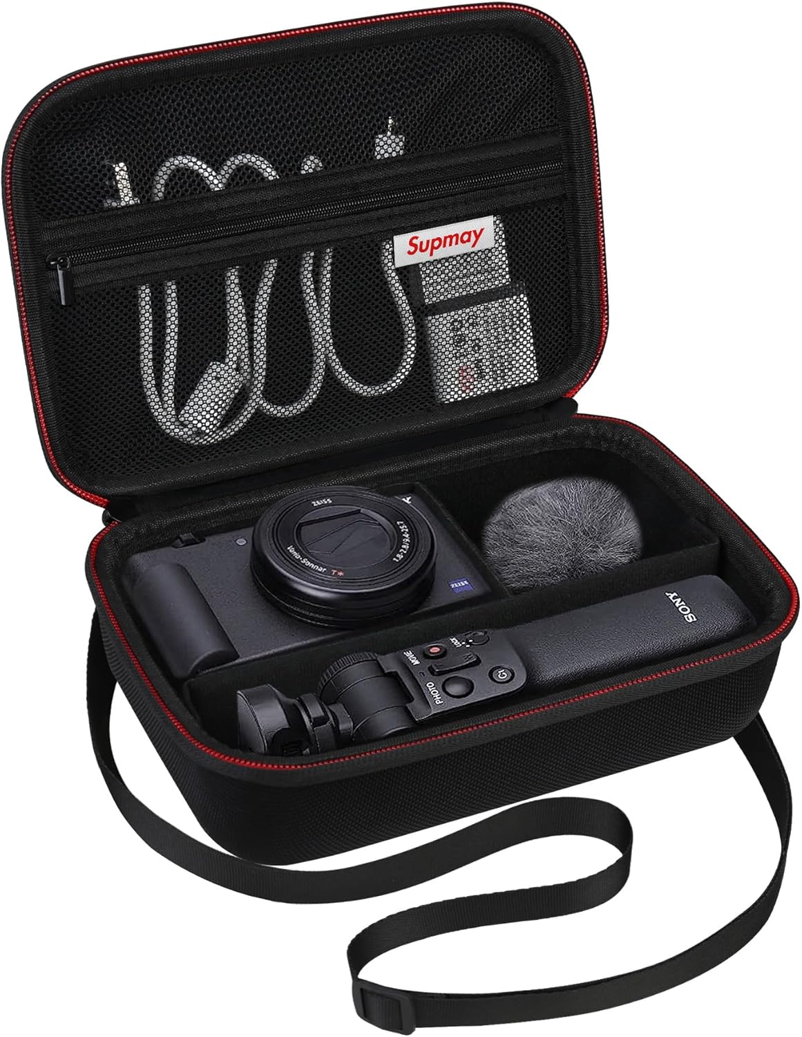 Hard Travel Case for Sony ZV-1F / ZV-1 / ZV-1 II Digital Camera, Protective Cases Bag Fits Vlogger Accessory Kit Tripod and Microphone, Extra Zipper Pocket fit Battery Charger, Black Hard Travel Case for Sony ZV-1F / ZV-1 / ZV-1 II Digital Camera, Protective Cases Bag Fits Vlogger Accessory Kit Tripod and Microphone, Extra Zipper Pocket fit Battery Charger, Black