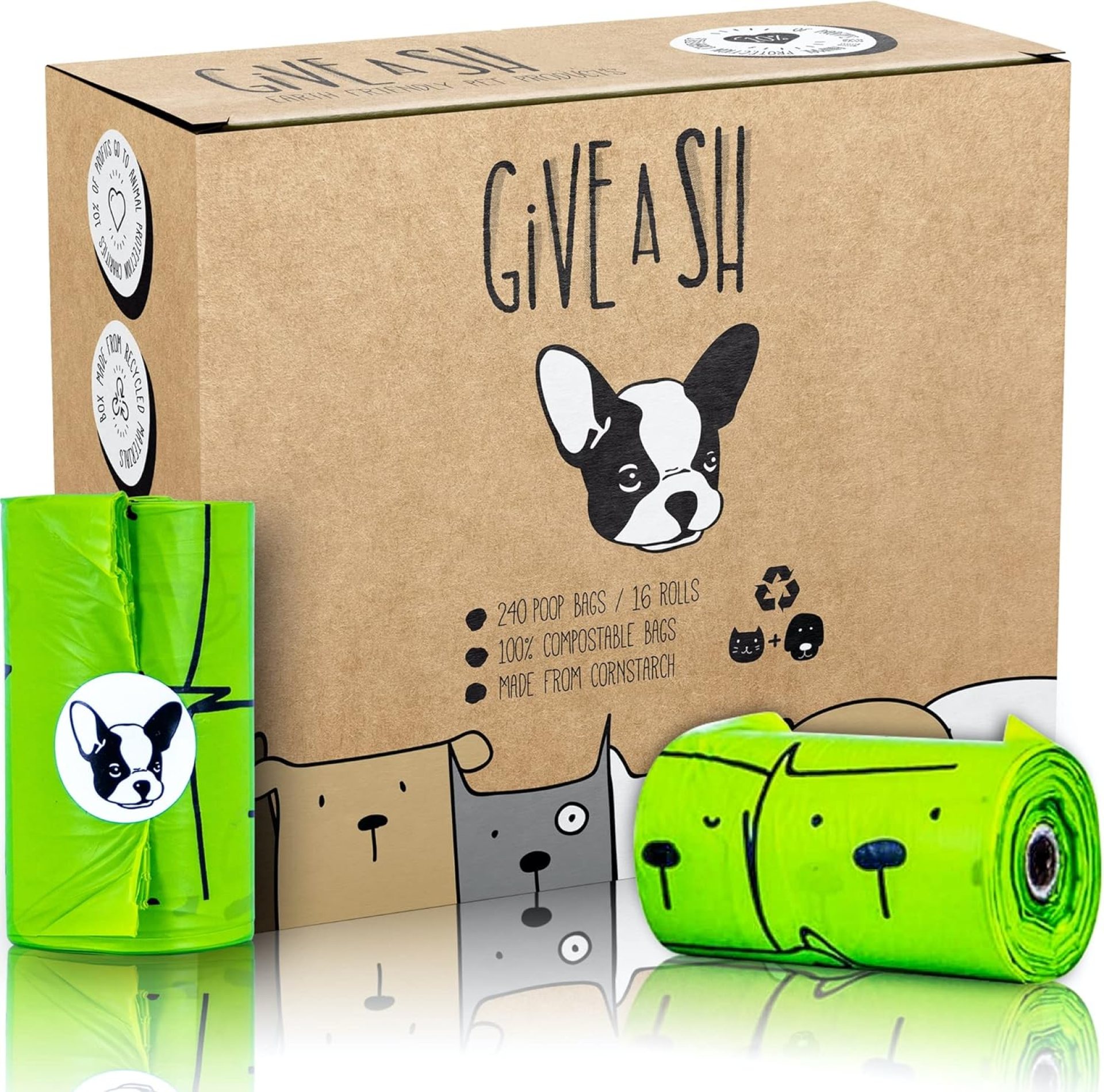 100% Certified Home Compostable Dog Poop Bags – 10% to Charity – ASTM D6400 & EN 13432 Compliant – 240 x Plant Based Compostable Poop Bags (16 Rolls) 100% Certified Home Compostable Dog Poop Bags – 10% to Charity – ASTM D6400 & EN 13432 Compliant – 240 x Plant Based Compostable Poop Bags (16 Rolls)