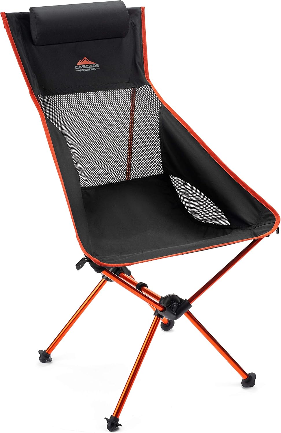 Cascade Mountain Tech Outdoor High Back Lightweight Camp Chair with Headrest and Carry Case – Black Cascade Mountain Tech Outdoor High Back Lightweight Camp Chair with Headrest and Carry Case – Black