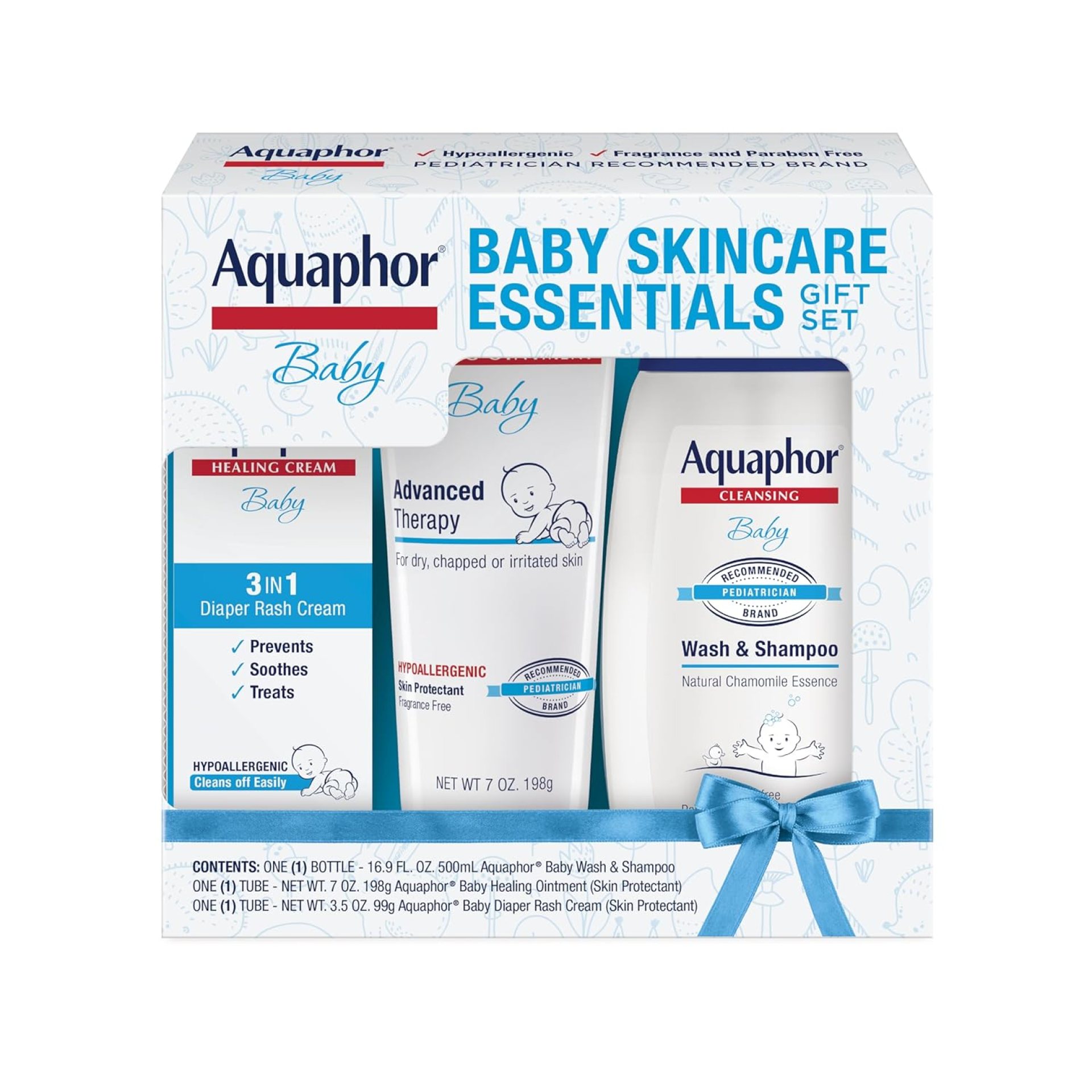 Aquaphor Baby Skincare Essentials Gift Set with Baby Wash and Shampoo, Healing Ointment, and Diaper Rash Cream, 3 Pieces Aquaphor Baby Skincare Essentials Gift Set with Baby Wash and Shampoo, Healing Ointment, and Diaper Rash Cream, 3 Pieces