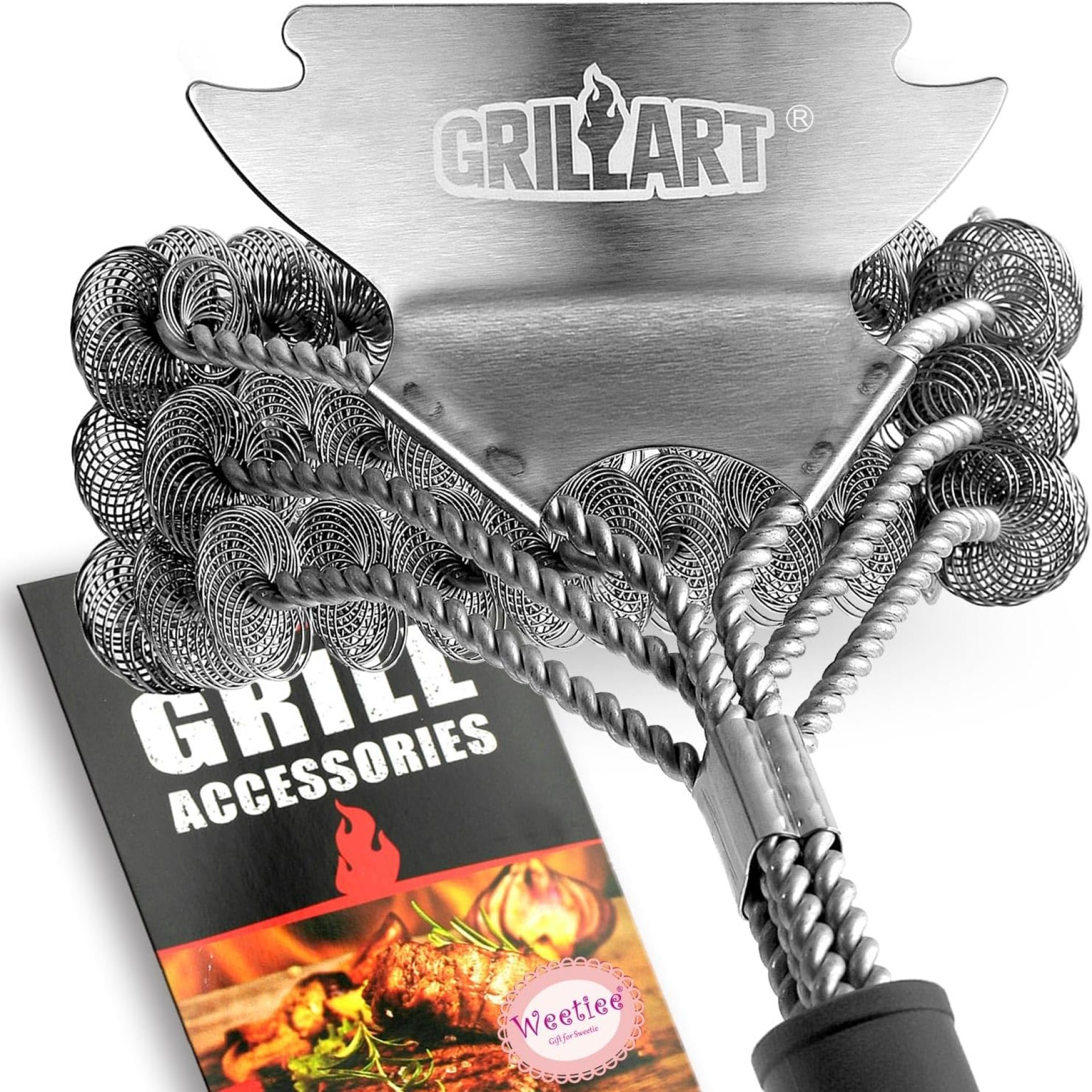GRILLART Grill Brush and Scraper Bristle Free – Safe BBQ Brush for Grill -Stainless Grill Grate Cleaner – Safe Grill Accessories for Porcelain/Weber Gas/Charcoal Grill – Gifts for Grill Wizard/Men/Dad GRILLART Grill Brush and Scraper Bristle Free – Safe BBQ Brush for Grill -Stainless Grill Grate Cleaner – Safe Grill Accessories for Porcelain/Weber Gas/Charcoal Grill – Gifts for Grill Wizard/Men/Dad