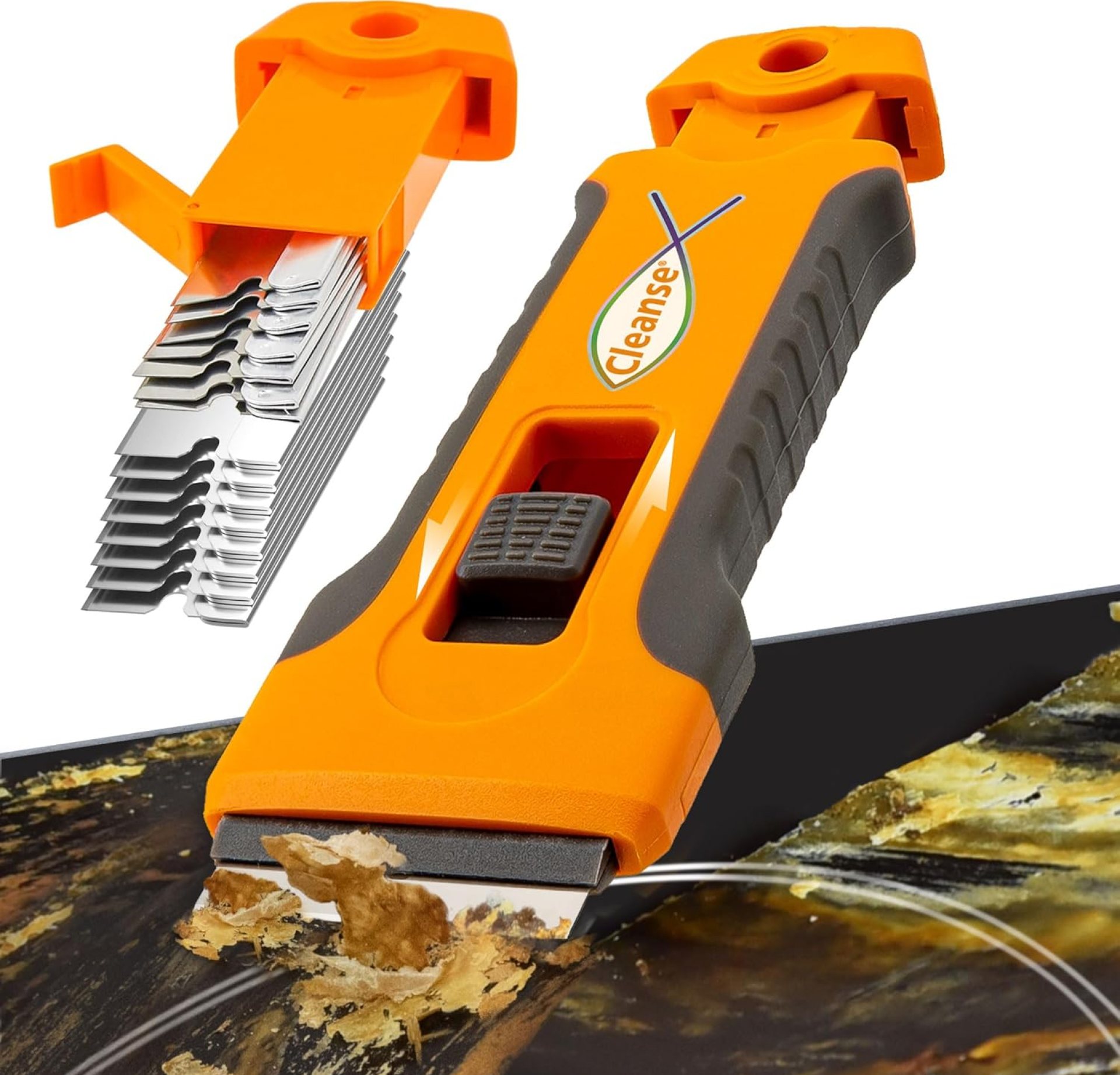 Razor Blade Scraper Tool with 15pcs Extra Blades, Cleaning Razor Scraper for Glass, Glass Top Stove Scraper for Oven Door, Cooktop Scraper, Glass Scraper Cleaning Paint from Glass Razor Blade Scraper Tool with 15pcs Extra Blades, Cleaning Razor Scraper for Glass, Glass Top Stove Scraper for Oven Door, Cooktop Scraper, Glass Scraper Cleaning Paint from Glass