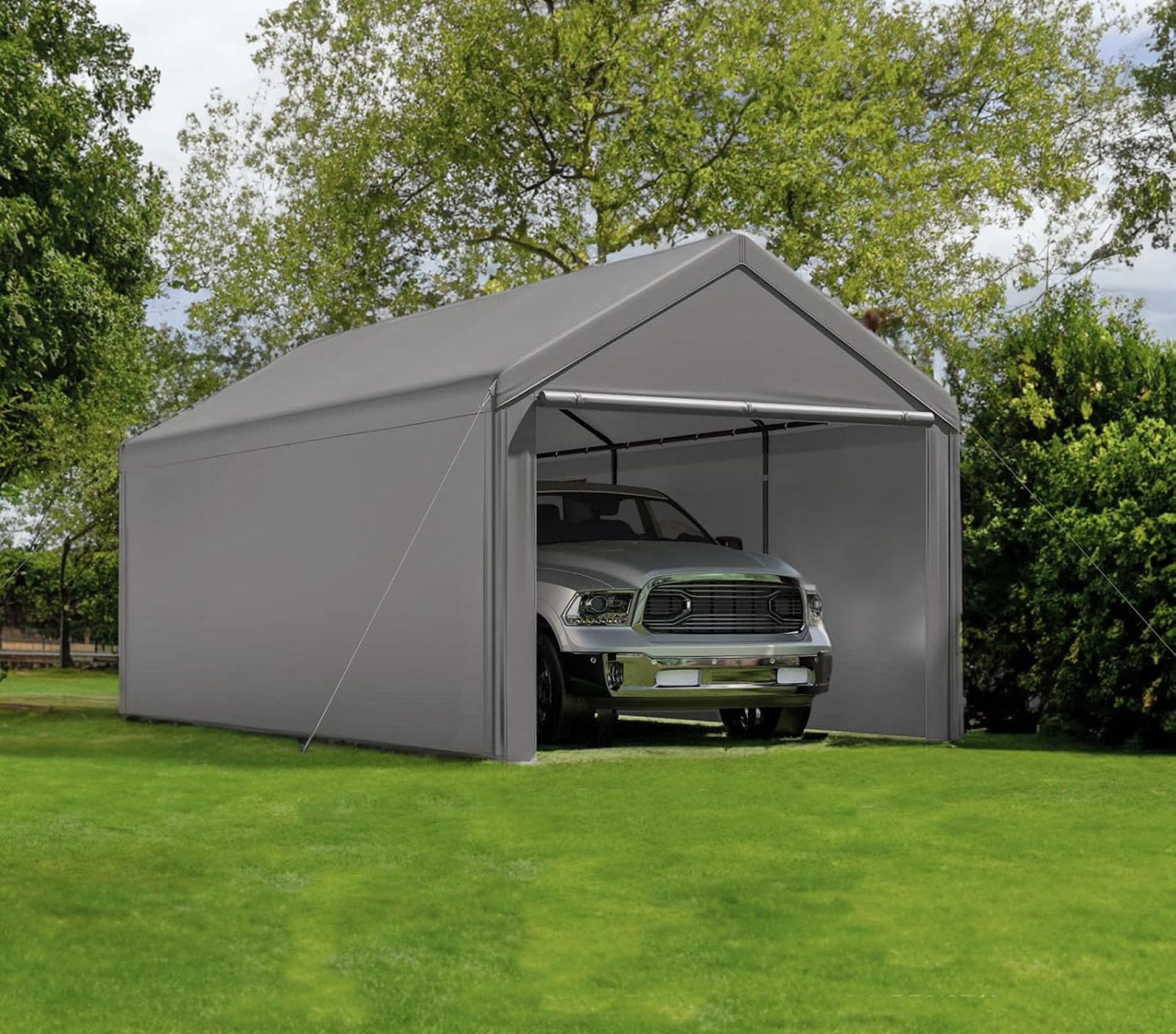 Carport 10×20 Ft Heavy Duty Canopy Steel Canopy Storage Shed,Portable Garage Party Tent,Portable Garage with Removable Sidewalls & Doors All-Season Tarp for Carport (Grey) Carport 10×20 Ft Heavy Duty Canopy Steel Canopy Storage Shed,Portable Garage Party Tent,Portable Garage with Removable Sidewalls & Doors All-Season Tarp for Carport (Grey)