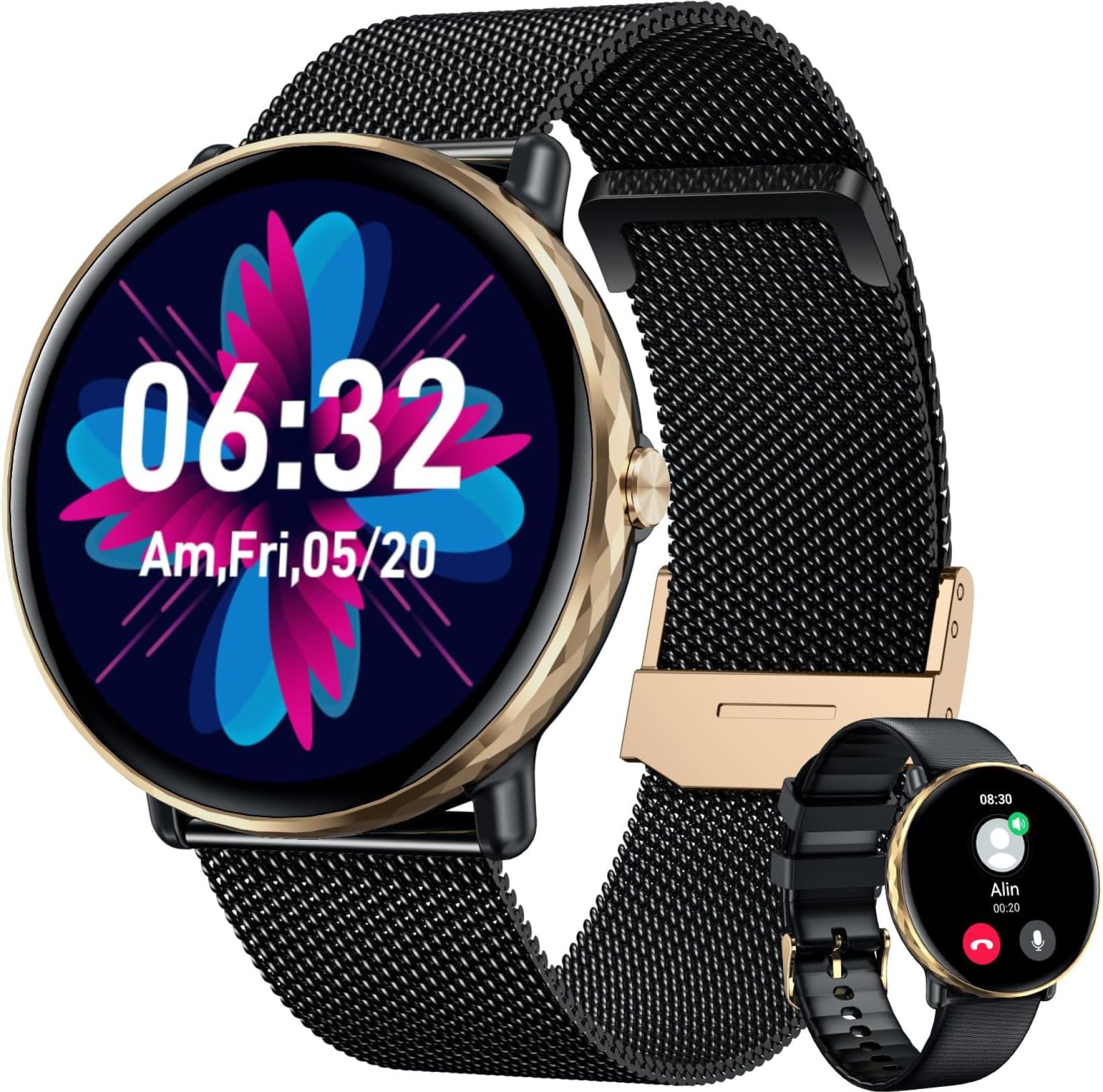 Smartwatch for Men Women Android iOS Phones: Smart Watches Fitness Tracker with 1.43″ AMOLED Touchscreen Waterproof Blood Pressure Heart Rate Digital Automatic Step Sport Timer Alarm Pedometer Monitor Smartwatch for Men Women Android iOS Phones: Smart Watches Fitness Tracker with 1.43″ AMOLED Touchscreen Waterproof Blood Pressure Heart Rate Digital Automatic Step Sport Timer Alarm Pedometer Monitor