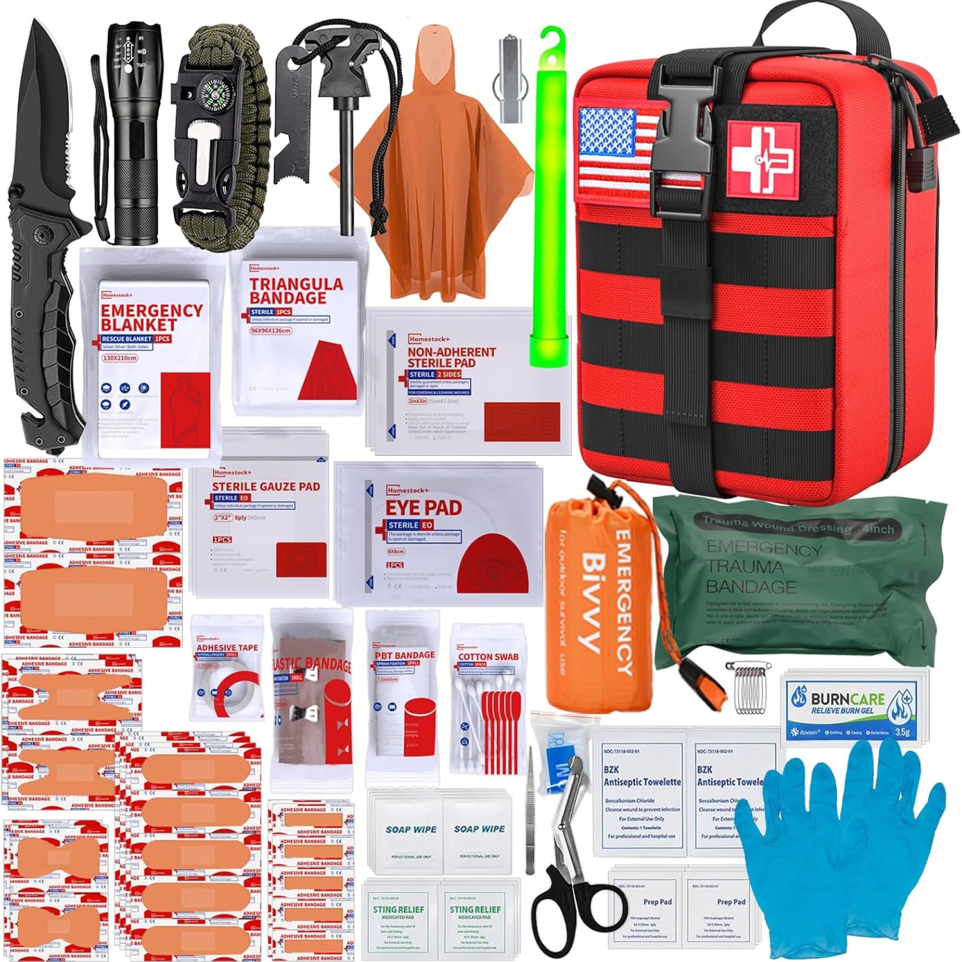 First Aid Kit,Survival Gear Outdoor Tactical Gear Set Military Grade Molle System for Camper Travel Hunting Hiking and Adventures(RED) First Aid Kit,Survival Gear Outdoor Tactical Gear Set Military Grade Molle System for Camper Travel Hunting Hiking and Adventures(RED)