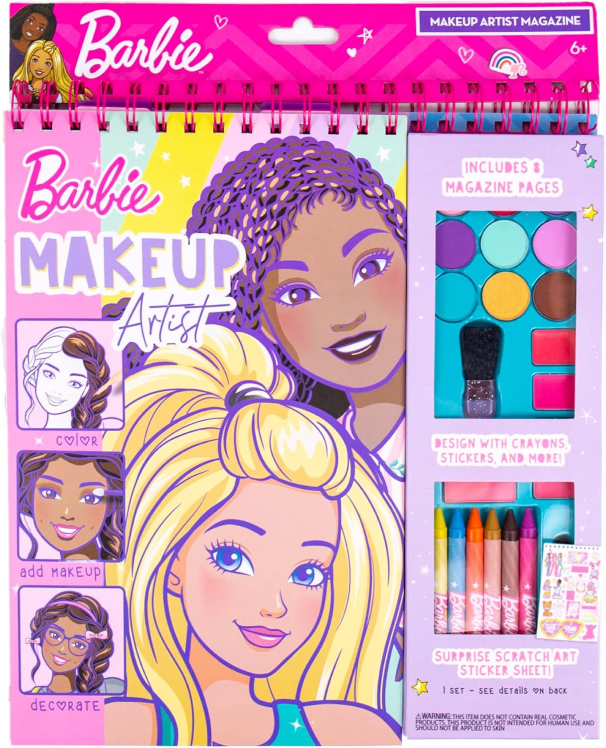 Barbie Makeup Artist Magazine by Horizon Group USA, Create Your Own Hair & Makeup Looks Using 130+ Stencils, 180+ Stickers, Crayons, Pretend Makeup & More Barbie Makeup Artist Magazine by Horizon Group USA, Create Your Own Hair & Makeup Looks Using 130+ Stencils, 180+ Stickers, Crayons, Pretend Makeup & More