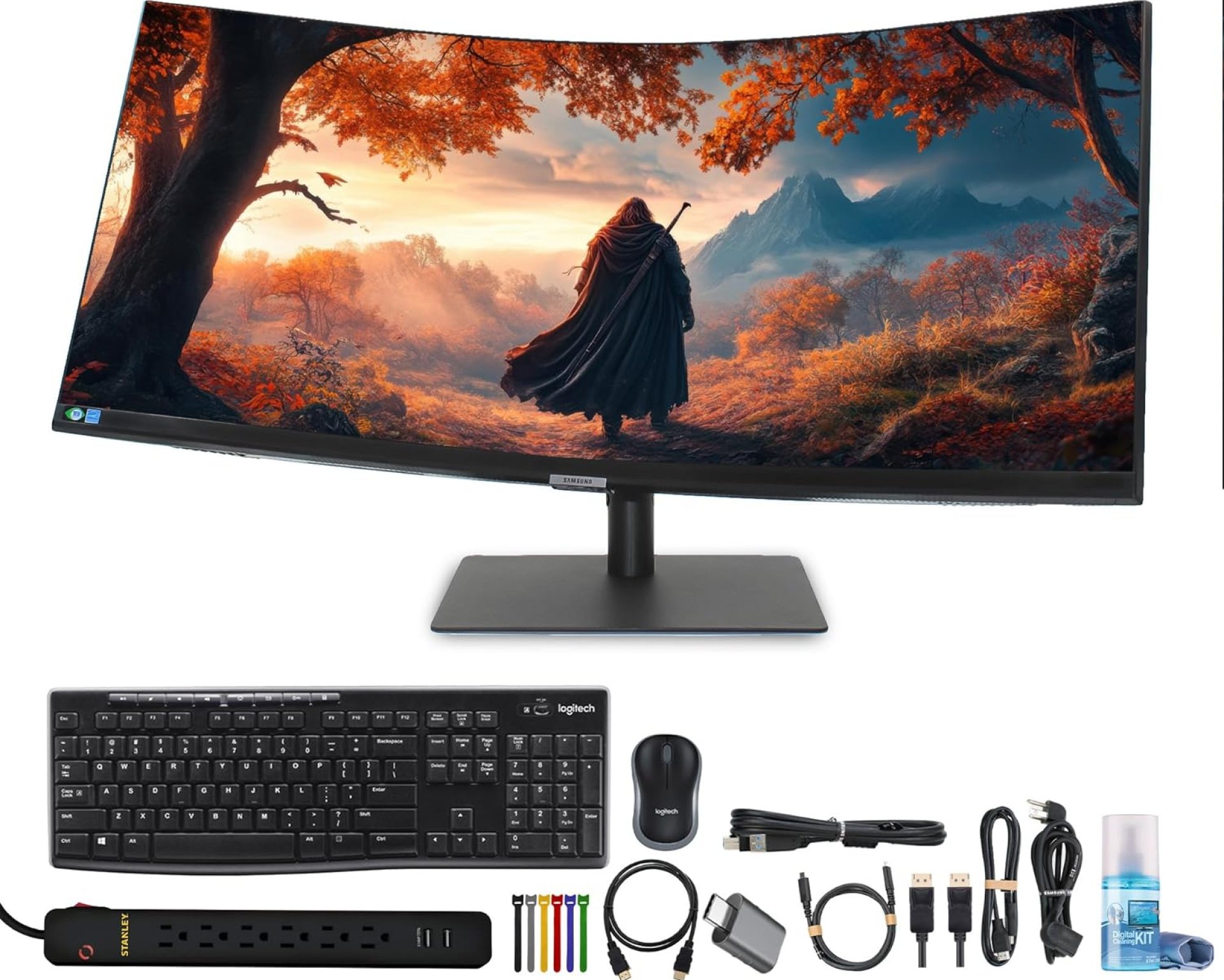 SAMSUNG ViewFinity S65UC 34″ 1440p HDR 100 Hz Curved Ultrawide Monitor (LS34C650UANXGO) Bundle Including: Logitech MK270 Wireless Combo, Surge Protector, 2X DisplayPort Cable, 2X HDMI Cable, More SAMSUNG ViewFinity S65UC 34″ 1440p HDR 100 Hz Curved Ultrawide Monitor (LS34C650UANXGO) Bundle Including: Logitech MK270 Wireless Combo, Surge Protector, 2X DisplayPort Cable, 2X HDMI Cable, More