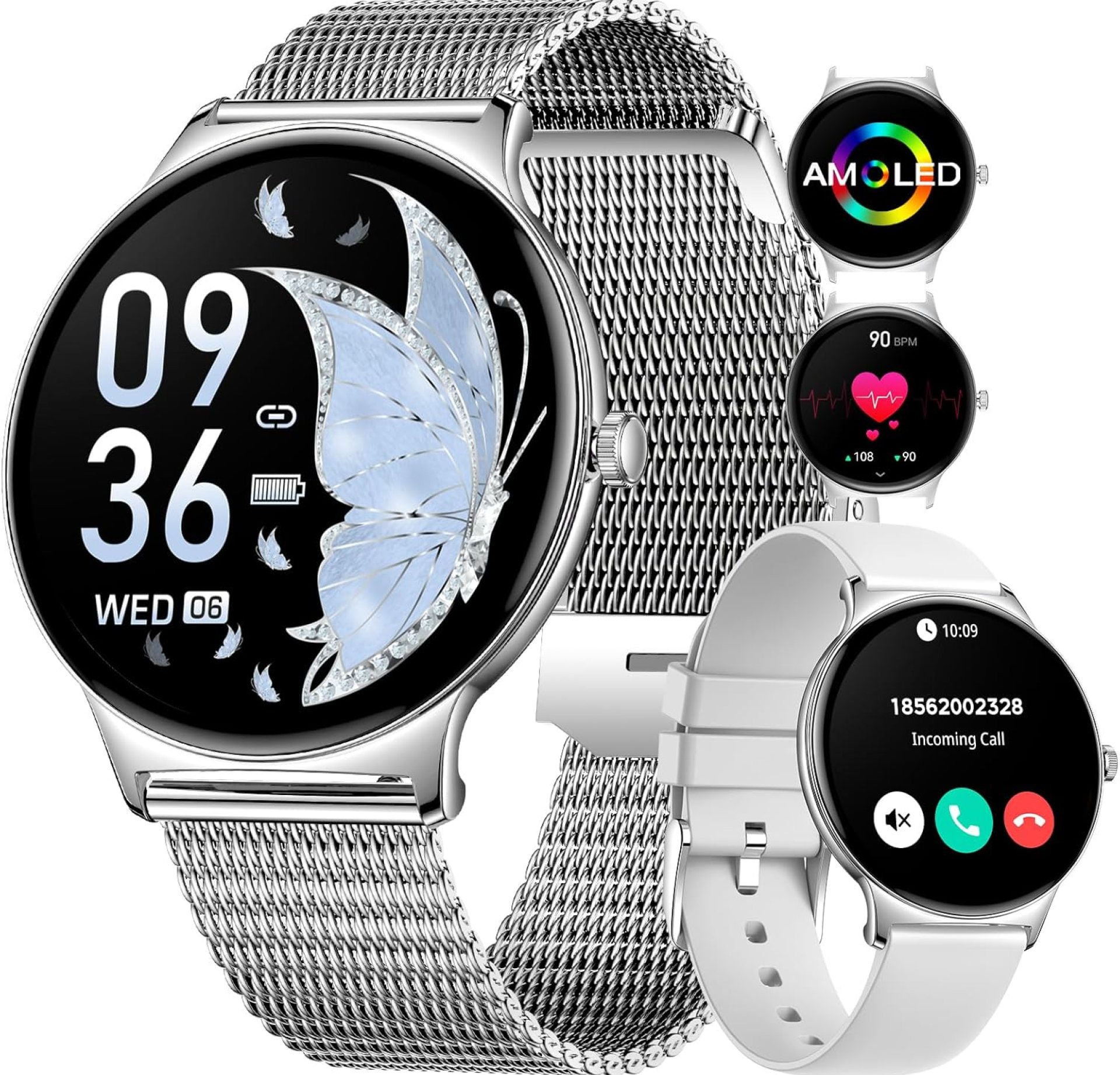 LIGE Smart Watches for Women, 1.43″ AMOLED Smart Watch, 100+ Sports Modes Fitness Tracker Watch, 5ATM Womens Waterproof Watch with IP68/Sleep/Bluetooth Calling, Smartwatch for Android/iOS LIGE Smart Watches for Women, 1.43″ AMOLED Smart Watch, 100+ Sports Modes Fitness Tracker Watch, 5ATM Womens Waterproof Watch with IP68/Sleep/Bluetooth Calling, Smartwatch for Android/iOS