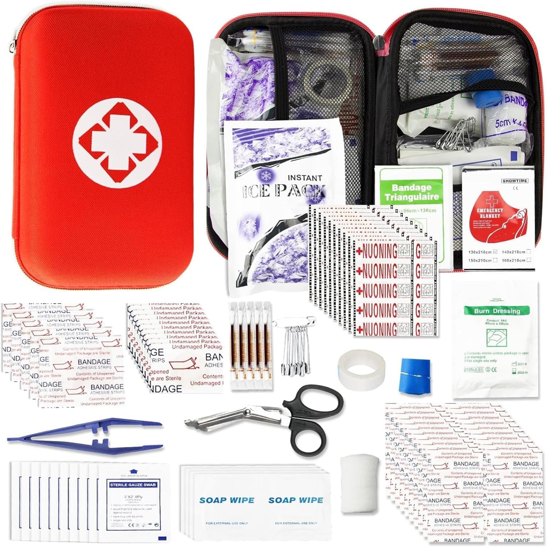 First Aid Kit for Home Hiking Camping Outdoor Sport, 275 Pieces Survival Supplies Emergency Kit, Mini Gear Bag with Basic First-aid Essentials for Emergency Cases angel wish First Aid Kit for Home Hiking Camping Outdoor Sport, 275 Pieces Survival Supplies Emergency Kit, Mini Gear Bag with Basic First-aid Essentials for Emergency Cases angel wish
