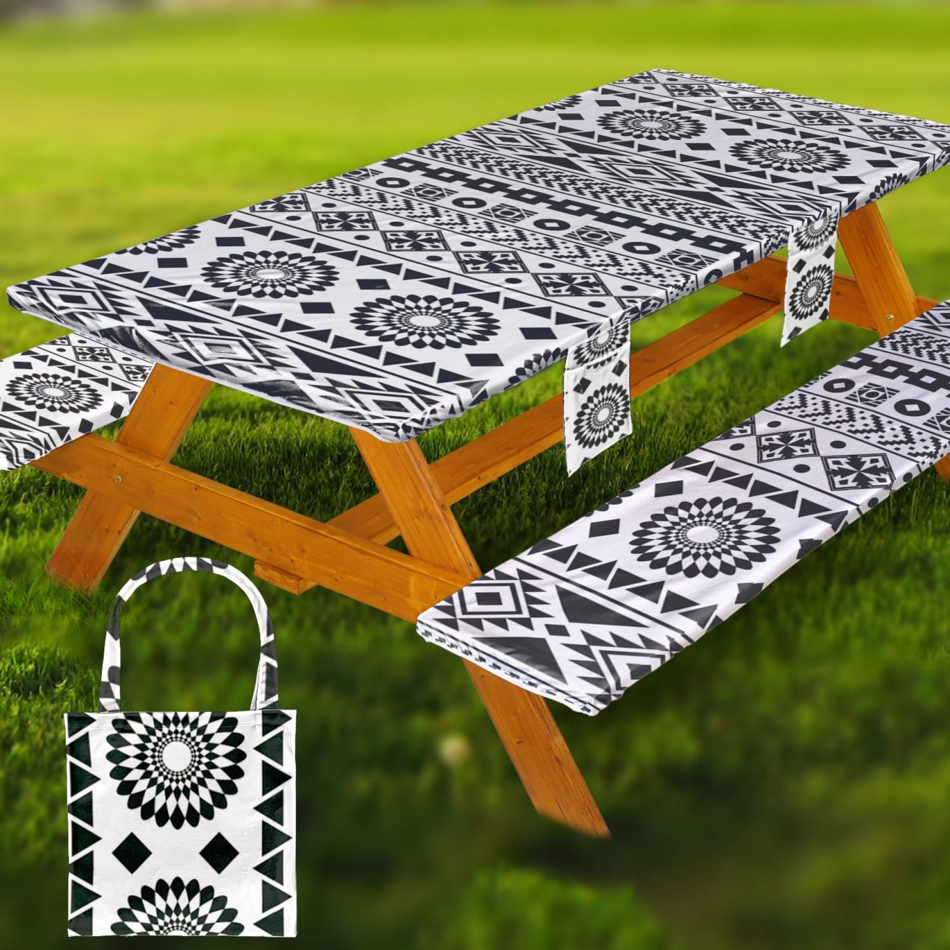 Fitted Picnic Table Cover with Bench Covers Vinyl Waterproof Elastic Edges Fitted Rectangle Tables Patio Tablecloth Camping Gear and Essentials Rv Accessories Road Trip Supplies Car Travel Must Haves Fitted Picnic Table Cover with Bench Covers Vinyl Waterproof Elastic Edges Fitted Rectangle Tables Patio Tablecloth Camping Gear and Essentials Rv Accessories Road Trip Supplies Car Travel Must Haves