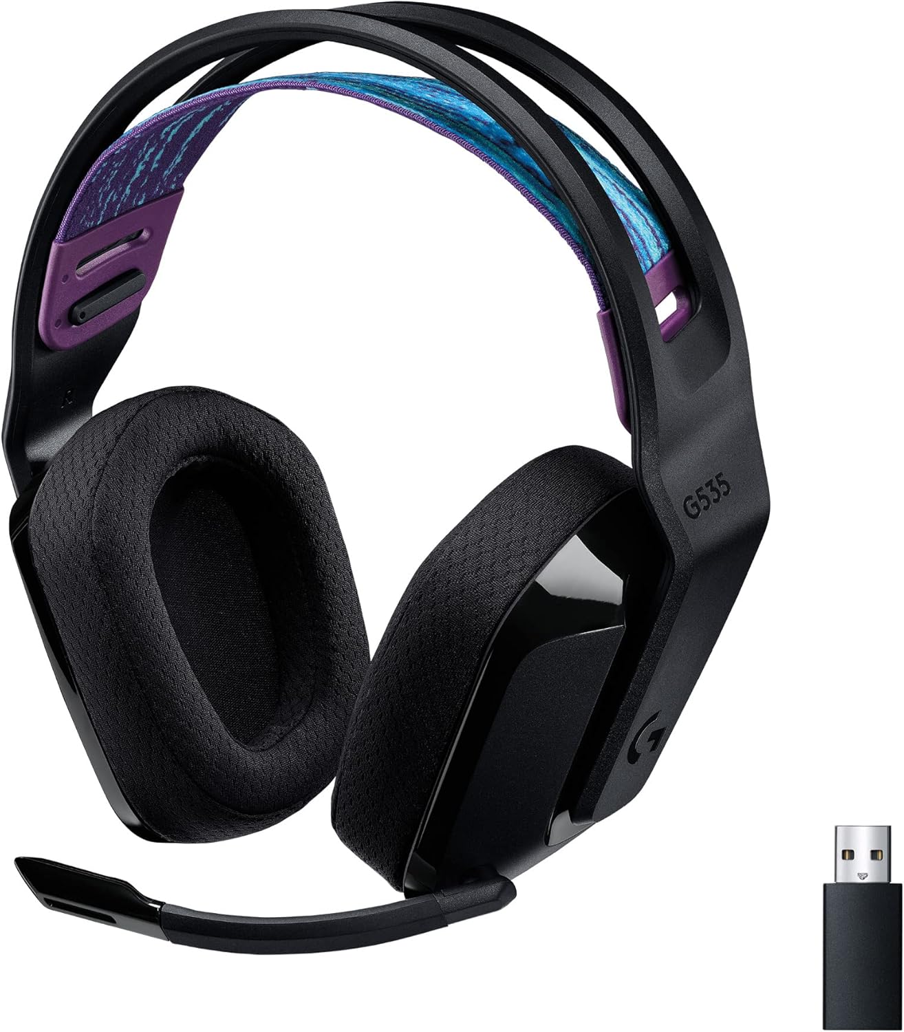 Logitech G535 Lightspeed Wireless Gaming Headset – Lightweight on-Ear Headphones, flip to Mute mic, Stereo, Compatible with PC, PS4, PS5, USB Rechargeable – Black (Renewed) Logitech G535 Lightspeed Wireless Gaming Headset – Lightweight on-Ear Headphones, flip to Mute mic, Stereo, Compatible with PC, PS4, PS5, USB Rechargeable – Black (Renewed)