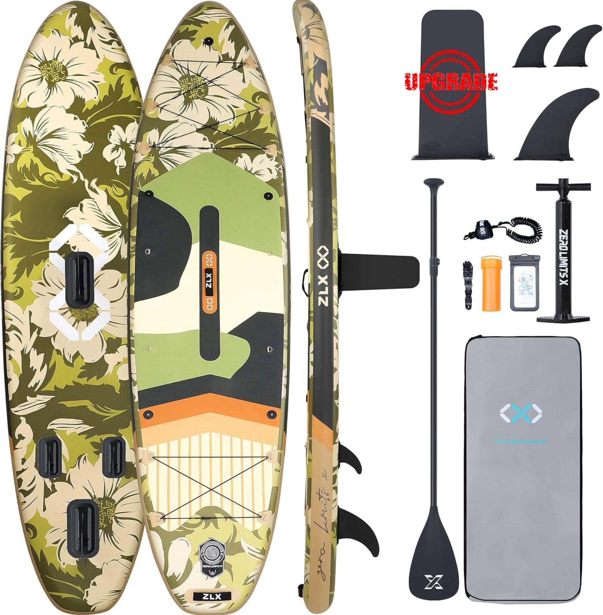 ZLX Super Wide 11’6″ x 35″ Inflatable Stand Up Paddle Board with Hand Pump for Adults & Youth – Super Stable Fins Design, Non-Slip Deck, Adjustable Paddle, Safety Leash, and Carry Bag, Gift Ideas ZLX Super Wide 11’6″ x 35″ Inflatable Stand Up Paddle Board with Hand Pump for Adults & Youth – Super Stable Fins Design, Non-Slip Deck, Adjustable Paddle, Safety Leash, and Carry Bag, Gift Ideas