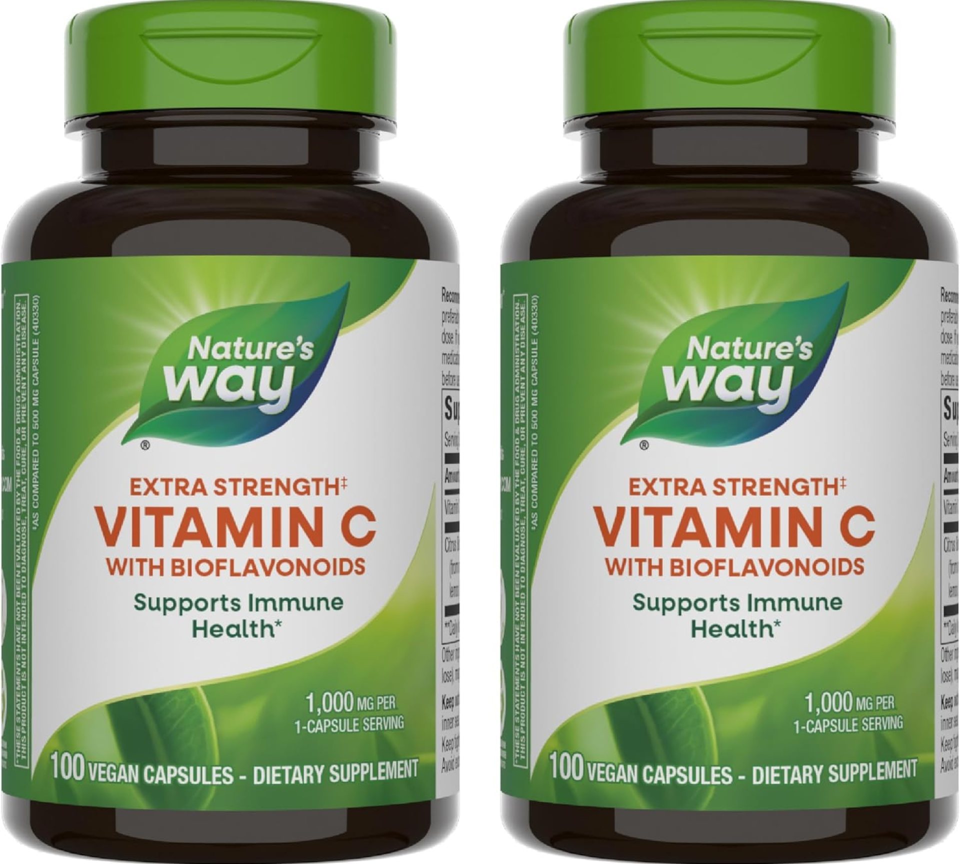 Nature’s Way Vitamin C with Bioflavonoids – Extra Strength – 1 g Vitamin C as Ascorbic Acid – Citrus Bioflavonoids – For Immune Support* – Gluten Free & Dairy Free – 100 Capsules (2 Pack) Nature’s Way Vitamin C with Bioflavonoids – Extra Strength – 1 g Vitamin C as Ascorbic Acid – Citrus Bioflavonoids – For Immune Support* – Gluten Free & Dairy Free – 100 Capsules (2 Pack)
