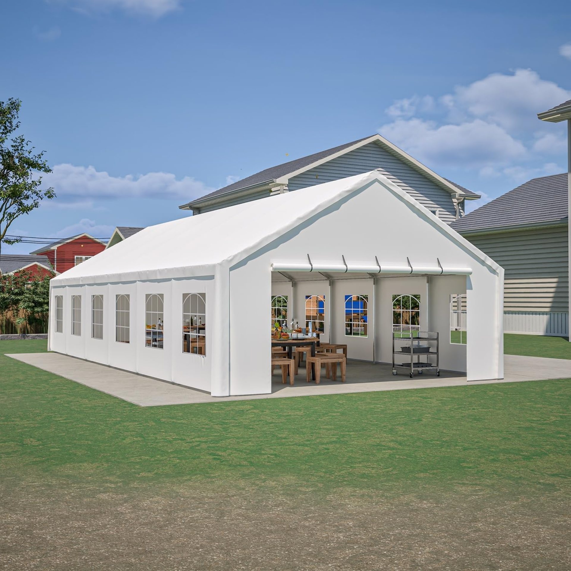 20’x40′ Party Tent – Heavy Duty Upgraded Galvanized Frame, Outdoor Wedding Gazebo Shelter Canopy, Removable Sidewalls, Double Doors, and 3 Carry Bags for Parties, Weddings, and Outdoor Events 20’x40′ Party Tent – Heavy Duty Upgraded Galvanized Frame, Outdoor Wedding Gazebo Shelter Canopy, Removable Sidewalls, Double Doors, and 3 Carry Bags for Parties, Weddings, and Outdoor Events