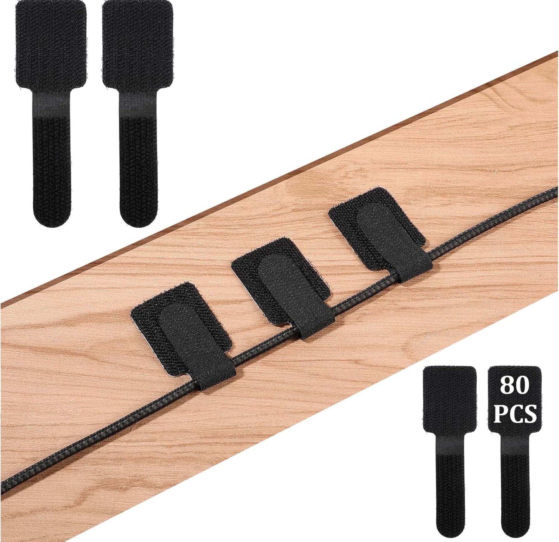 80 Pcs Hook and Loop Cable Ties Self Adhesive Cable Clip Reusable Wire Organizers Straps Back Cord Organizer Adjustable Cord Wrappers Keeper for Kitchen Appliances at Office Home 80 Pcs Hook and Loop Cable Ties Self Adhesive Cable Clip Reusable Wire Organizers Straps Back Cord Organizer Adjustable Cord Wrappers Keeper for Kitchen Appliances at Office Home