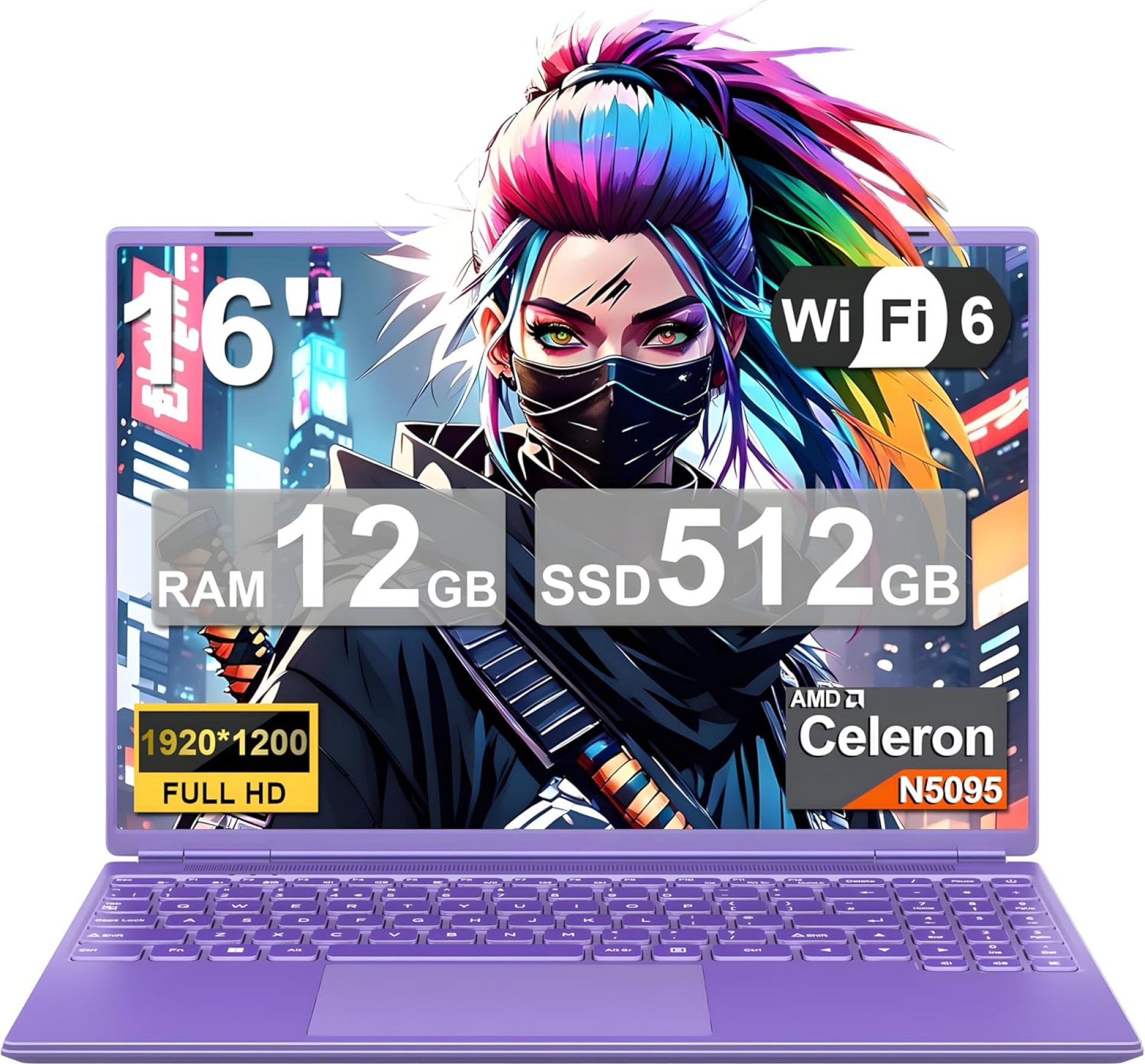 Laptop 16″ 12GB+512GB SSD Celeron N5095 Up to 2.9 GHz Win 11 Laptop Support 512GB TF 1TB SSD Expand Notebook with 1920*1200 FHD 5G WiFi BT 4.2 Webcam Cooling Fan for Students and Business-Purple Laptop 16″ 12GB+512GB SSD Celeron N5095 Up to 2.9 GHz Win 11 Laptop Support 512GB TF 1TB SSD Expand Notebook with 1920*1200 FHD 5G WiFi BT 4.2 Webcam Cooling Fan for Students and Business-Purple