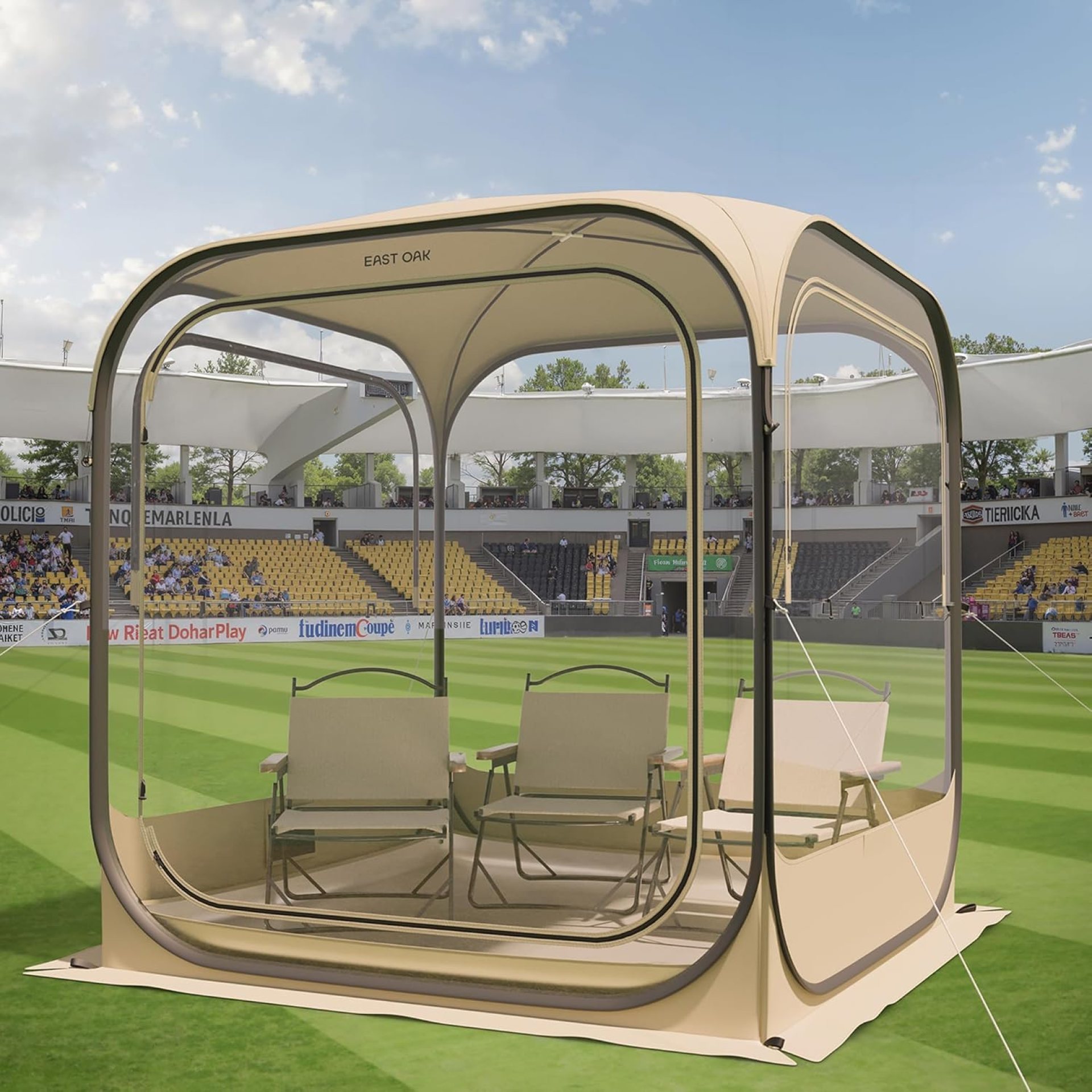 EAST OAK TPU Clear Sport Tent – 50L*50W*68.9H Outdoor Tall Pop Up Bubble Tent with Sun Protect Sunshade & Waterproof Mat for 1-2 People, Ventilated Stable Weatherproof Pods for Sport Events, Fishing EAST OAK TPU Clear Sport Tent – 50L*50W*68.9H Outdoor Tall Pop Up Bubble Tent with Sun Protect Sunshade & Waterproof Mat for 1-2 People, Ventilated Stable Weatherproof Pods for Sport Events, Fishing
