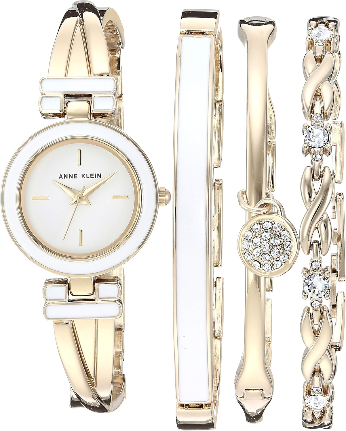 Anne Klein Women’s Bangle Watch and Premium Crystal Accented Bracelet Set Anne Klein Women’s Bangle Watch and Premium Crystal Accented Bracelet Set