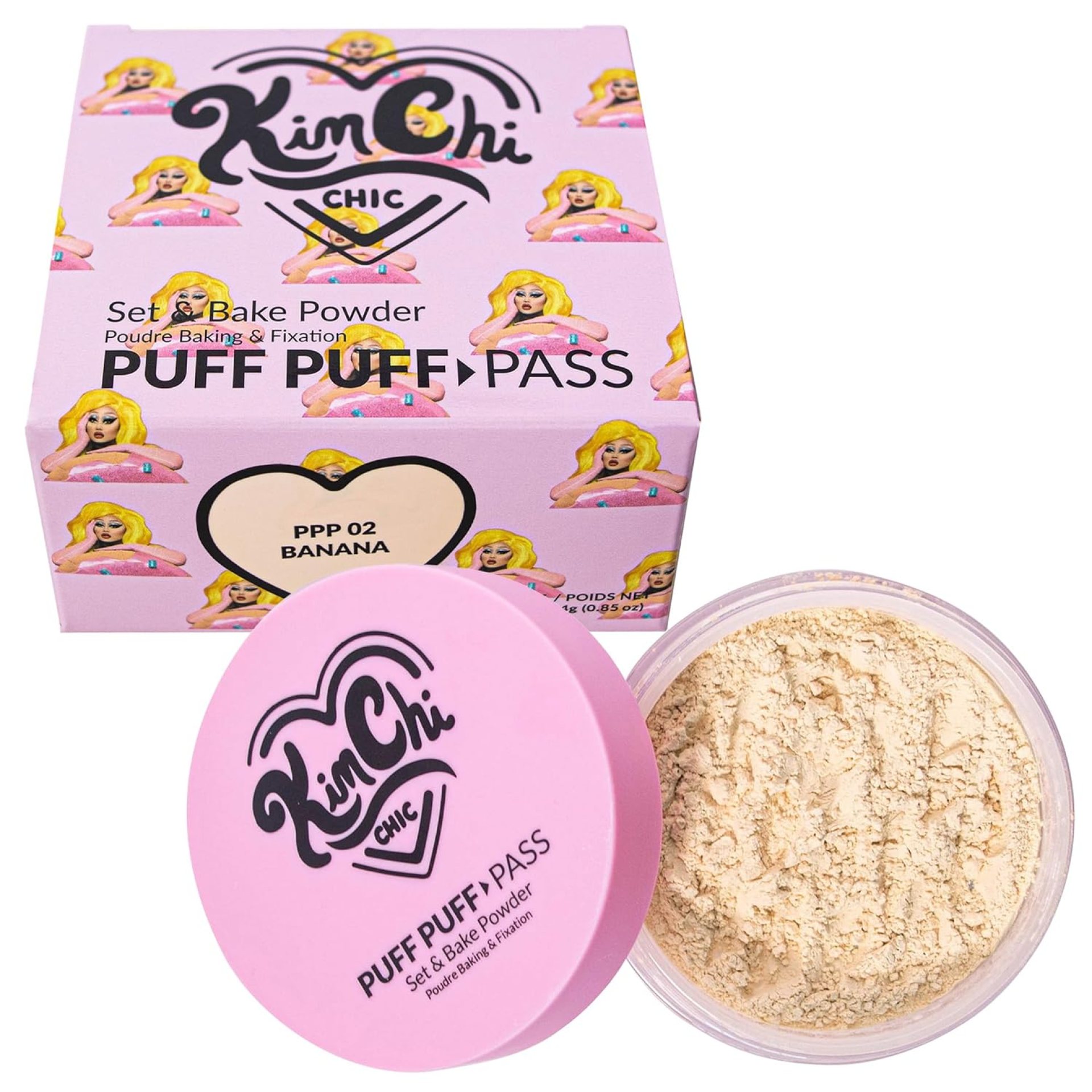 Kimchi Chic Beauty Puff Puff Pass Set and Bake Setting Powder for Makeup, Extra Fluffy Loose Face Powder Poof, Soft Natural Face Makeup for Uneven Skin Tone, 02 Banana Kimchi Chic Beauty Puff Puff Pass Set and Bake Setting Powder for Makeup, Extra Fluffy Loose Face Powder Poof, Soft Natural Face Makeup for Uneven Skin Tone, 02 Banana