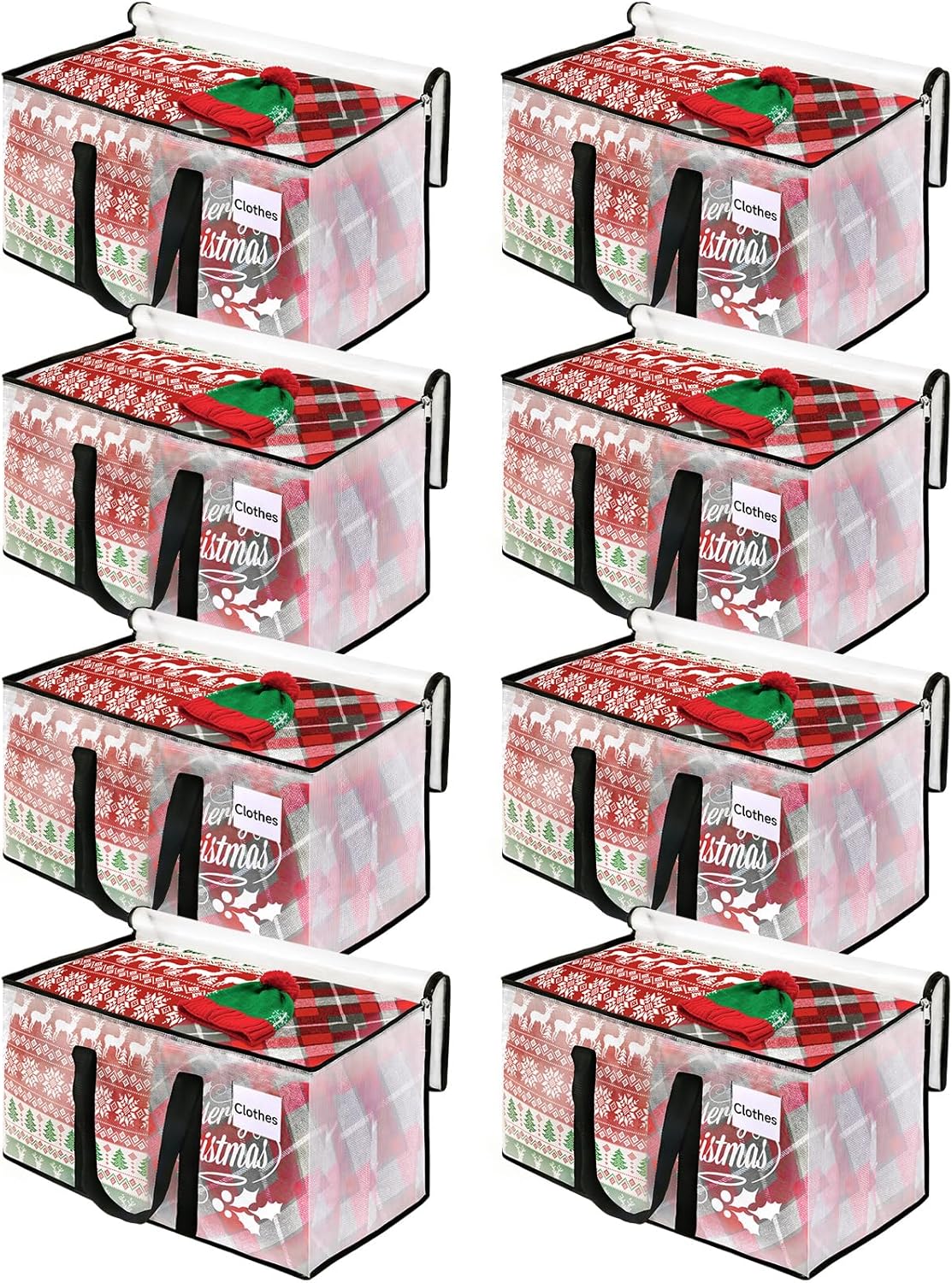 BlissTotes Moving Bags, 8-Pack Storage Bags, Heavy Duty Extra Large Moving Totes, Clear Bag, Storage Bags with Zipper, Reinforced Handles & Tag Pocket, Christmas Totes (93L-8 Packs) BlissTotes Moving Bags, 8-Pack Storage Bags, Heavy Duty Extra Large Moving Totes, Clear Bag, Storage Bags with Zipper, Reinforced Handles & Tag Pocket, Christmas Totes (93L-8 Packs)