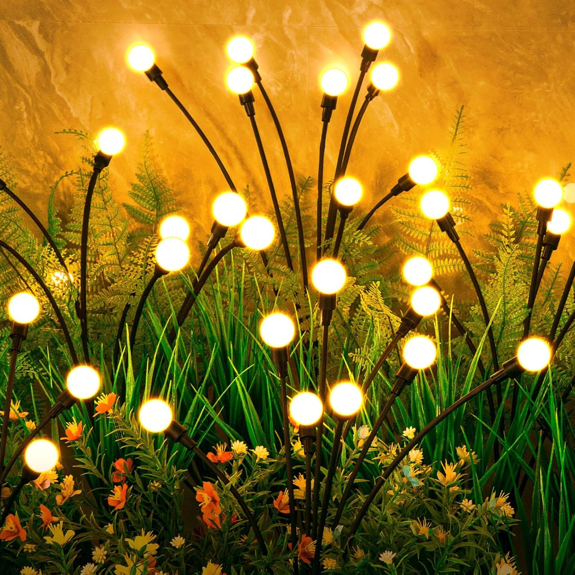Solar Garden Lights, ASMAD 4 Pack 32 LED Solar Outdoor Lights, Outdoor Decorations Lights, Solar Swaying Lights, Firefly Lights for Patio Pathway Outdoor Decor, Big Bulb Solar Swaying Lights Solar Garden Lights, ASMAD 4 Pack 32 LED Solar Outdoor Lights, Outdoor Decorations Lights, Solar Swaying Lights, Firefly Lights for Patio Pathway Outdoor Decor, Big Bulb Solar Swaying Lights