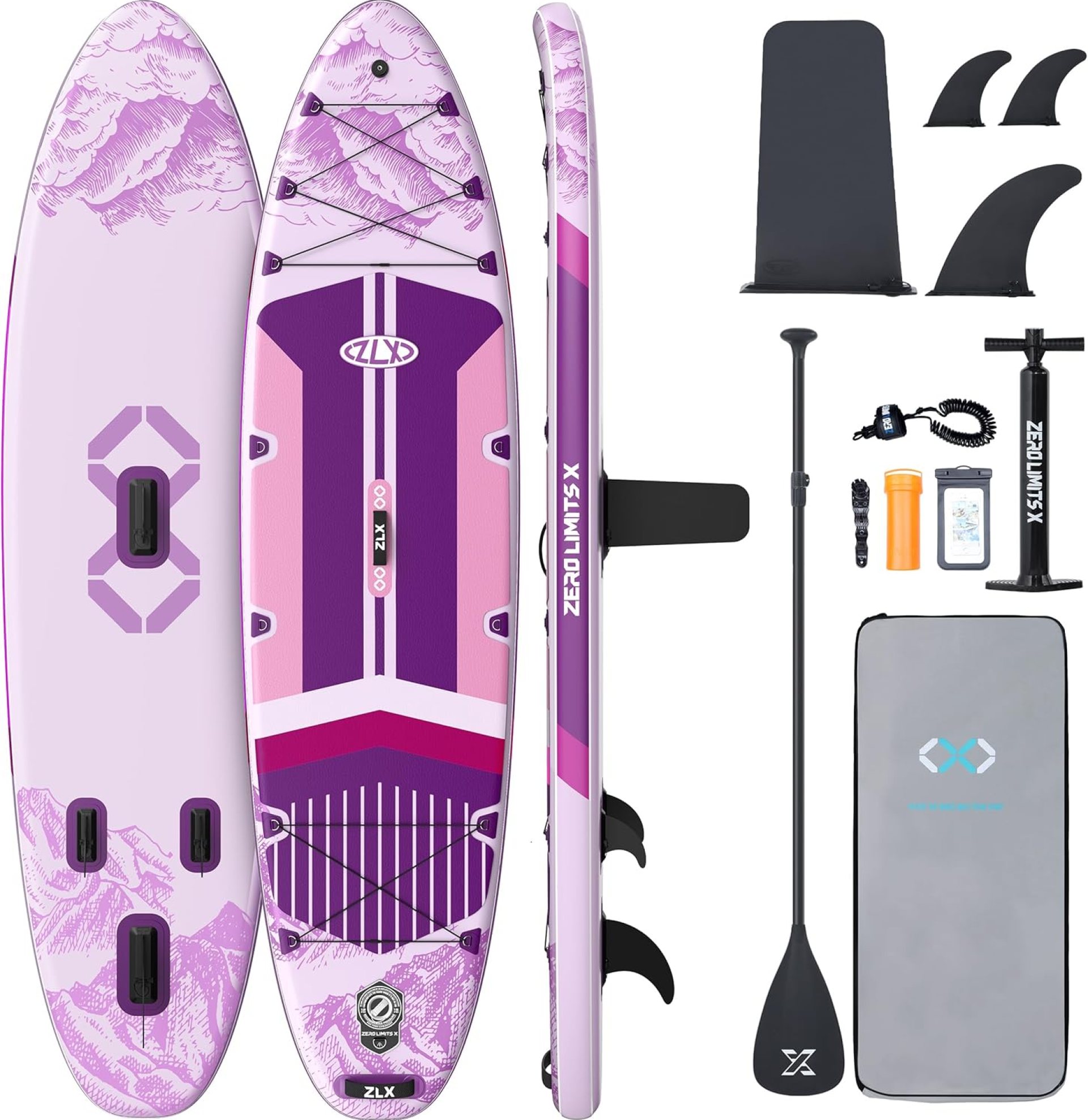 ZLX Inflatable Stand Up Paddle Board for Adults & Youth, 11’6 x 35 Super Wide SUP with Patented Balance Fin, Non-Slip Deck, Hand Pump, Carry Bag & Adjustable Paddle | All Skill Levels | Gift Ideas ZLX Inflatable Stand Up Paddle Board for Adults & Youth, 11’6 x 35 Super Wide SUP with Patented Balance Fin, Non-Slip Deck, Hand Pump, Carry Bag & Adjustable Paddle | All Skill Levels | Gift Ideas
