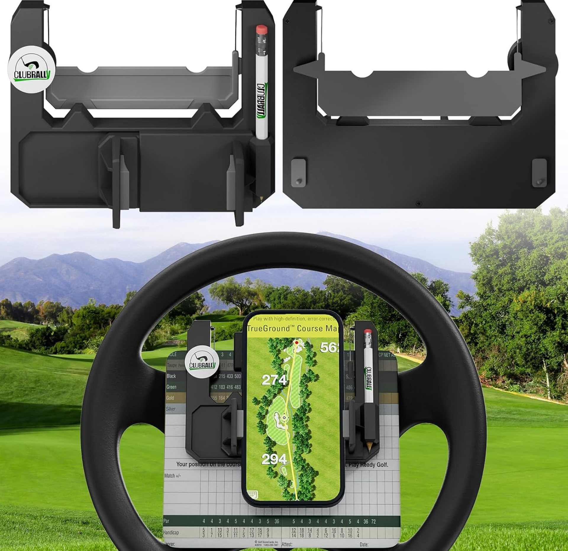 Golf Cart Accessories Steering Wheel Phone Mount for Club Car EZGO Yamaha Golf Cart Accessories Steering Wheel Phone Mount for Club Car EZGO Yamaha