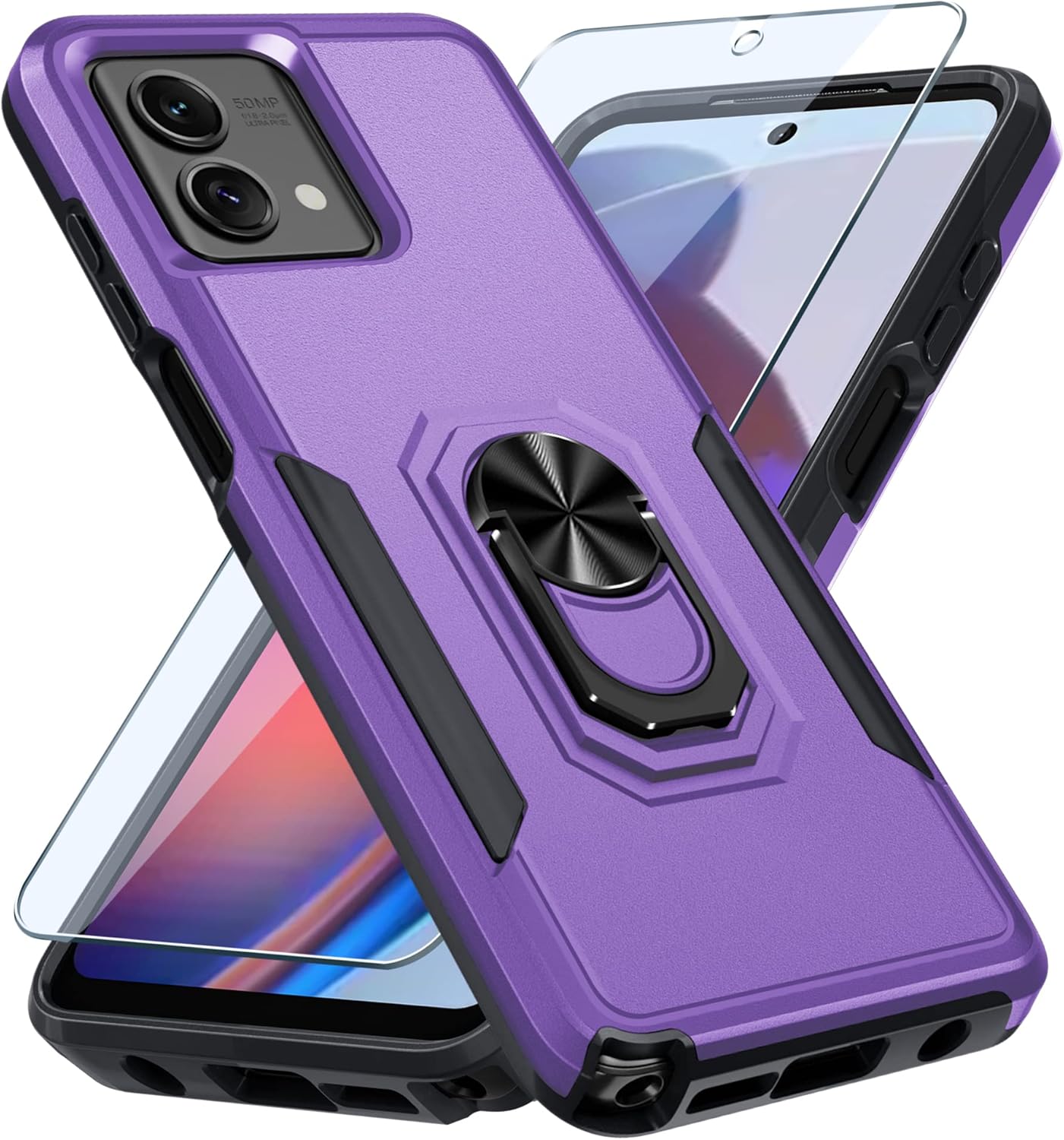 Janmitta Compatible with Moto G Stylus 5G 2023 Case with Screen Protector,Heavy Duty Shockproof Full Body Phone Cover Built in Metal Ring Holder Kickstand,Lavender Janmitta Compatible with Moto G Stylus 5G 2023 Case with Screen Protector,Heavy Duty Shockproof Full Body Phone Cover Built in Metal Ring Holder Kickstand,Lavender