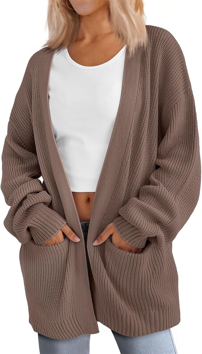 LILLUSORY Womens Oversized Cardigans Soft Knit Cardigan Sweater with Pockets LILLUSORY Womens Oversized Cardigans Soft Knit Cardigan Sweater with Pockets