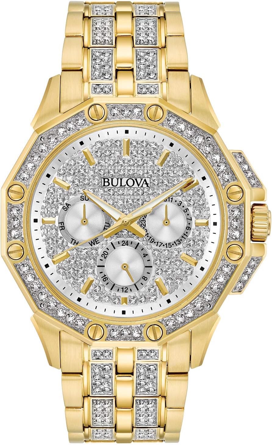 Bulova Men’s Crystal Octava Chronograph Quartz Watch, Pave Crystal Dial Bulova Men’s Crystal Octava Chronograph Quartz Watch, Pave Crystal Dial