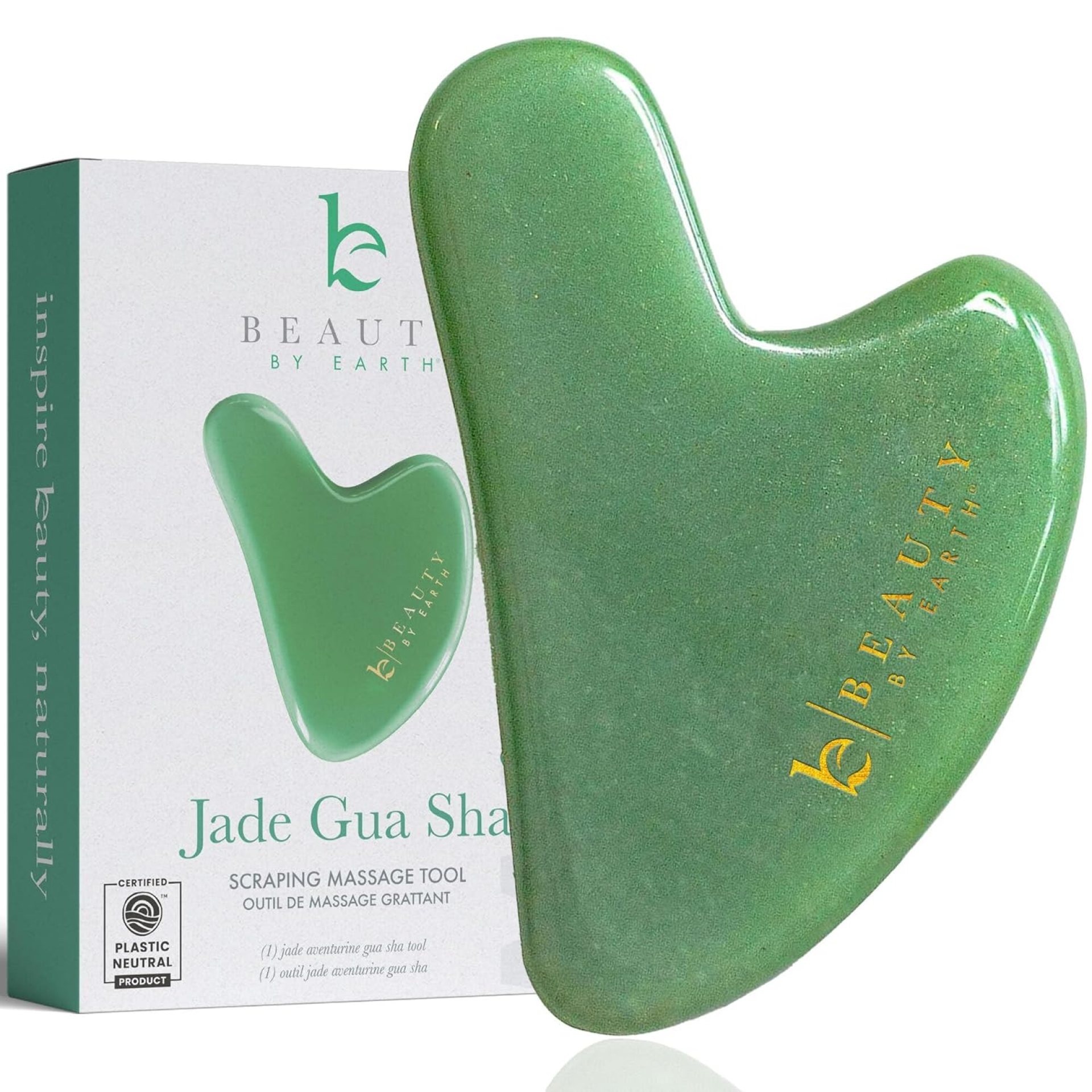 Beauty by Earth Jade Gua Sha – Smoothes Fine Lines & Wrinkles, Face Sculpting Tool for Face Massage, Jaw Massager, Facial Massage Tools, Small Gifts for for Women and Teenage Girls Beauty by Earth Jade Gua Sha – Smoothes Fine Lines & Wrinkles, Face Sculpting Tool for Face Massage, Jaw Massager, Facial Massage Tools, Small Gifts for for Women and Teenage Girls