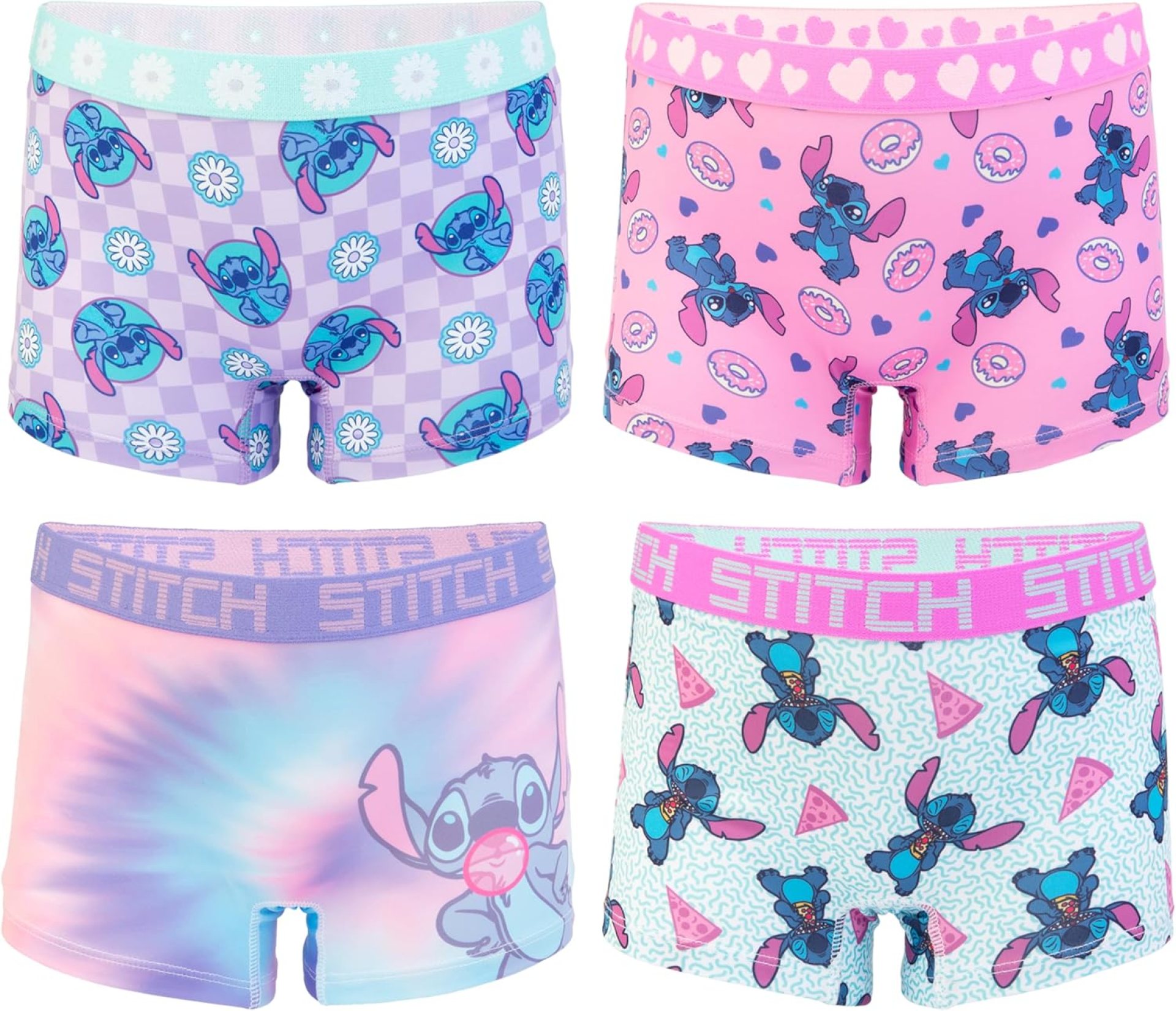 Disney Girls Combed Cotton Blend Panties with Unique Prints from Lilo & Stitch, Sizes 4-10 Disney Girls Combed Cotton Blend Panties with Unique Prints from Lilo & Stitch, Sizes 4-10