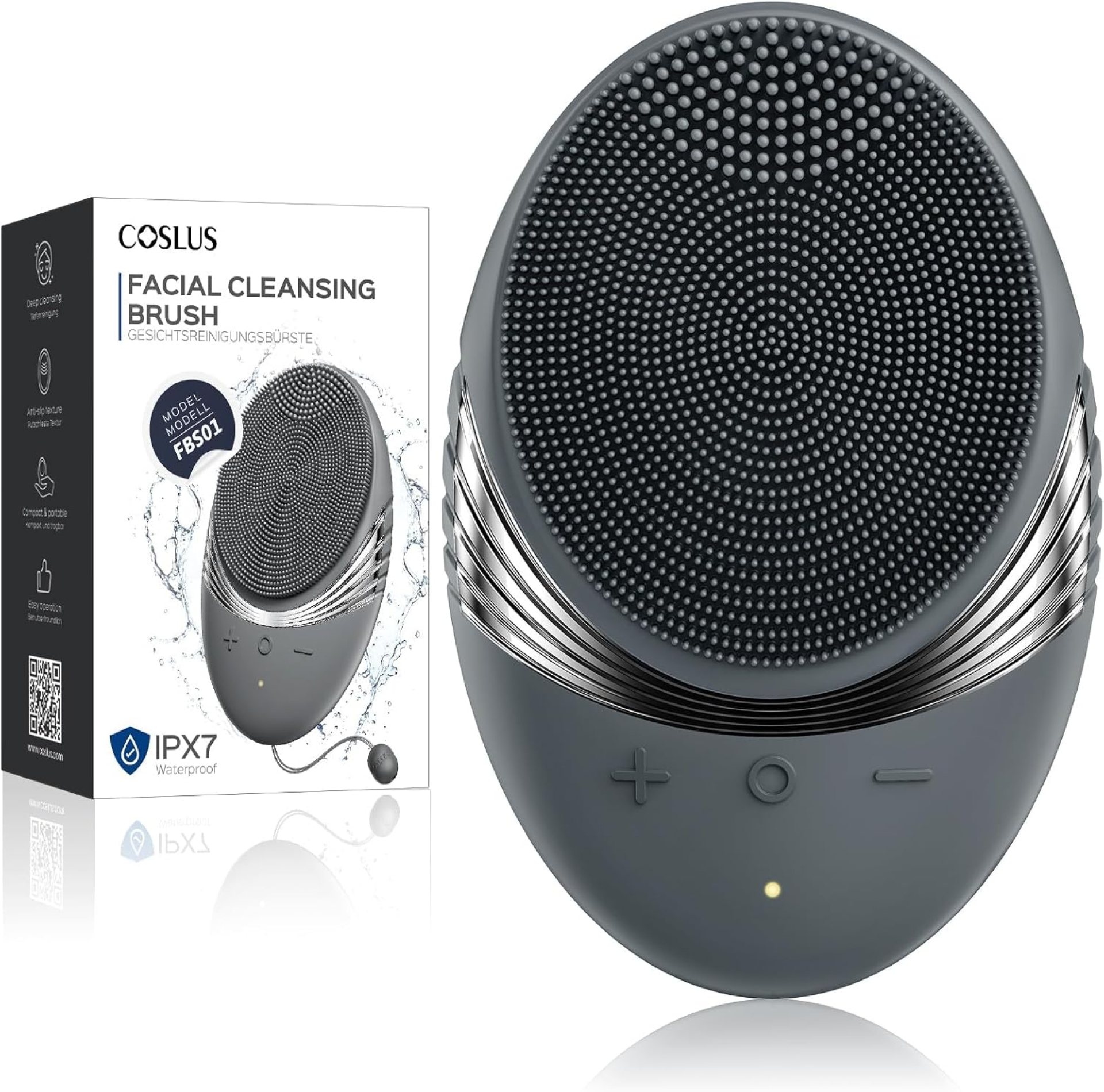 COSLUS Facial Cleansing Brush Face Scrubber : Portable Silicone Waterproof Rechargeable Face Wash Brush, 5 Cleansing Modes, Electric Deep Cleaning for Men & Women, Removing Blackhead, Exfoliating COSLUS Facial Cleansing Brush Face Scrubber : Portable Silicone Waterproof Rechargeable Face Wash Brush, 5 Cleansing Modes, Electric Deep Cleaning for Men & Women, Removing Blackhead, Exfoliating