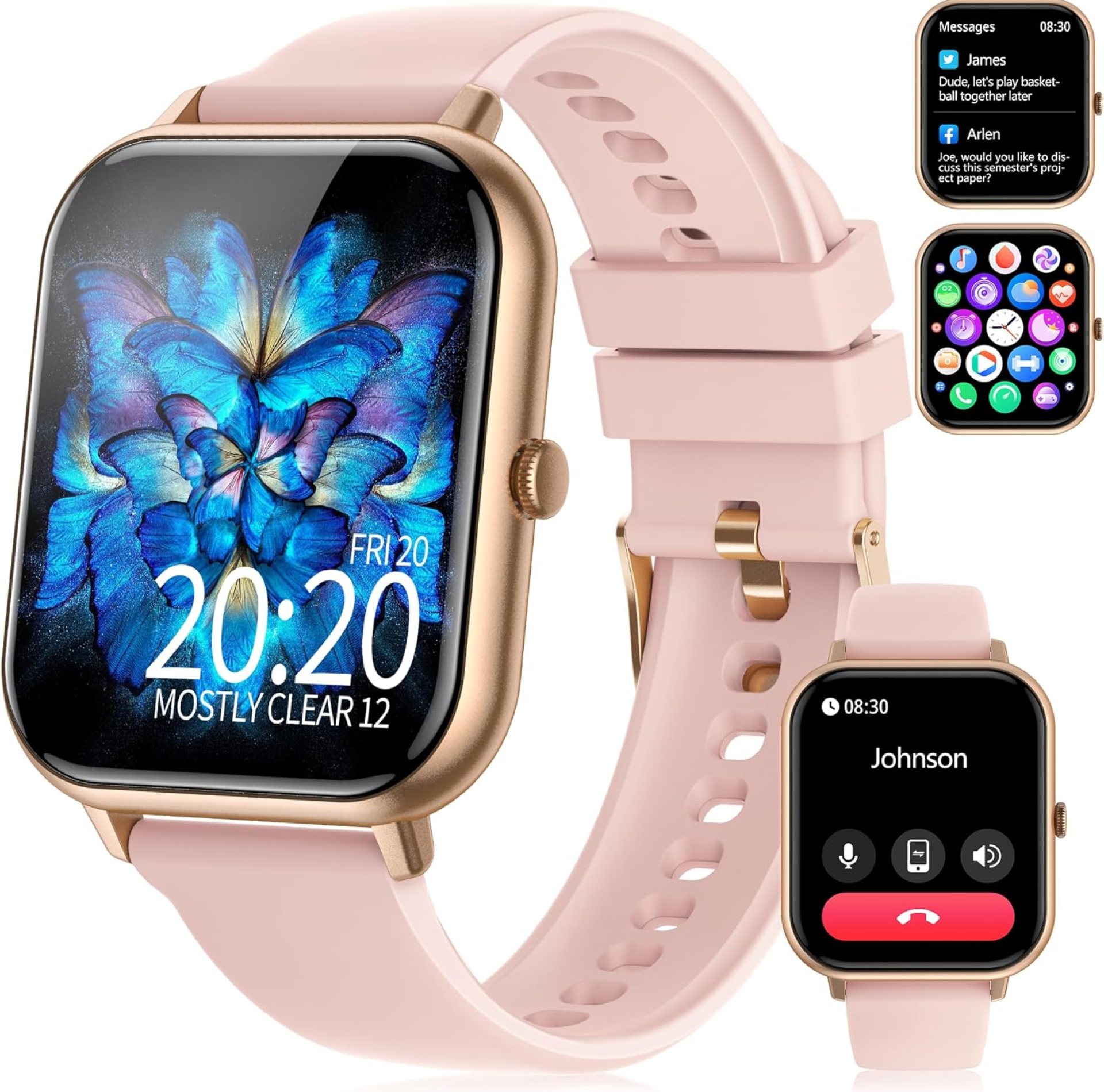Smart Watch for Men Women, 1.83″ HD Fitness Tracker with Answer/Make Calls, Heart Rate/Blood Oxygen/Sleep Monitor, Pedometer, Calories, 120+ Sports Mode, IP68 Waterproof Fitness Watch for Android iOS Smart Watch for Men Women, 1.83″ HD Fitness Tracker with Answer/Make Calls, Heart Rate/Blood Oxygen/Sleep Monitor, Pedometer, Calories, 120+ Sports Mode, IP68 Waterproof Fitness Watch for Android iOS