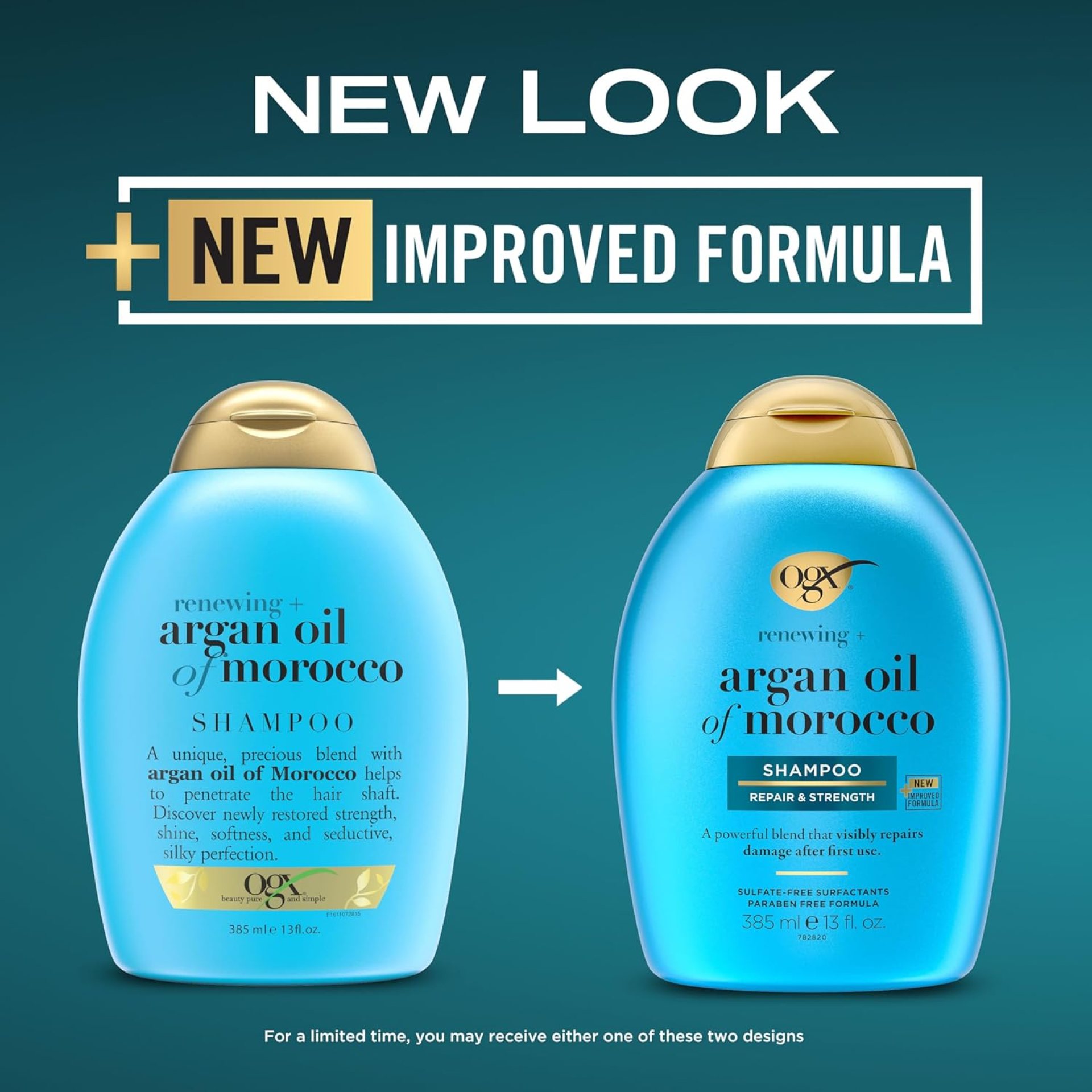 OGX Renewing +Cold-Pressed Argan Oil of Morocco Hydrating Hair Shampoo, Help Moisturize, Soften & Strengthen Hair, Paraben-Free with Sulfate-Free Surfactants, 13 fl oz (Pack of 2) OGX Renewing +Cold-Pressed Argan Oil of Morocco Hydrating Hair Shampoo, Help Moisturize, Soften & Strengthen Hair, Paraben-Free with Sulfate-Free Surfactants, 13 fl oz (Pack of 2)