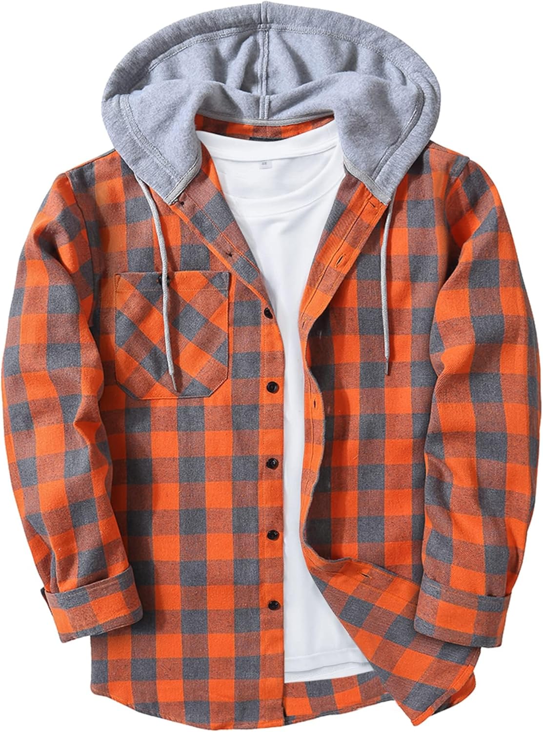ZITY Men’s Flannel Hoodie Shirts Casual Button Down Plaid Shirt Jackets for Men Long Sleeve Stylish Hooded with Pocket ZITY Men’s Flannel Hoodie Shirts Casual Button Down Plaid Shirt Jackets for Men Long Sleeve Stylish Hooded with Pocket