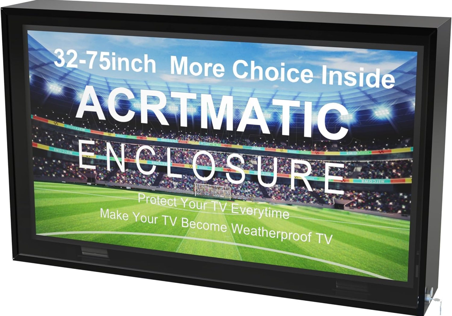 60-65 inch Weatherproof Outdoor TV Enclosure, with Transparent Front Panel, Clear Dust Resistant Television Cover for Outside(Right Door), Include the TV Wall Mount 60-65 inch Weatherproof Outdoor TV Enclosure, with Transparent Front Panel, Clear Dust Resistant Television Cover for Outside(Right Door), Include the TV Wall Mount