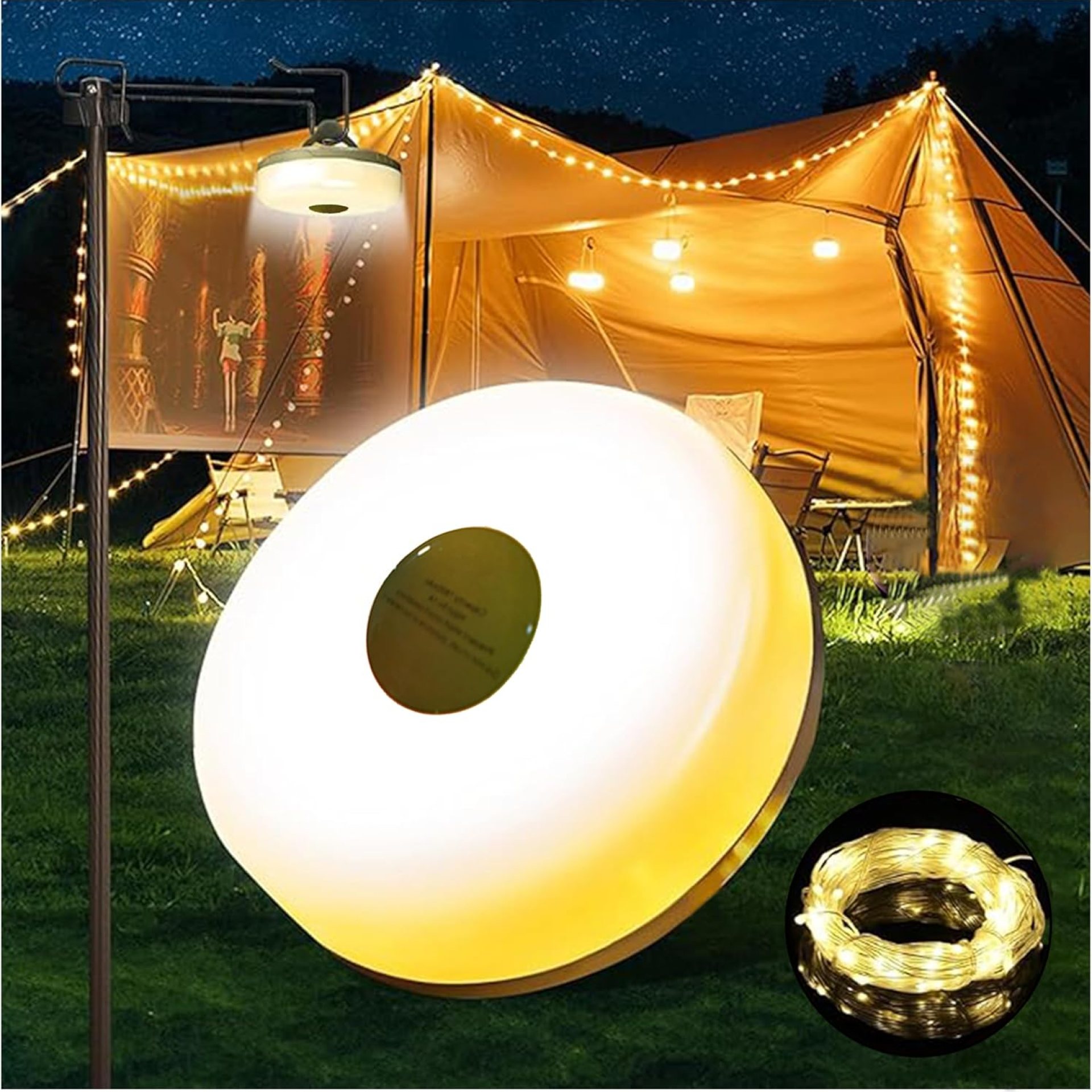 Camping String Lights, 2 in 1 Portable Rechargeable Outdoor String Lights with 5 Lighting Modes, Type-C Fast Charging Quick Storage Sturdy Waterproof Tent Lights for Festival&Holiday (26.25ft-warm) Camping String Lights, 2 in 1 Portable Rechargeable Outdoor String Lights with 5 Lighting Modes, Type-C Fast Charging Quick Storage Sturdy Waterproof Tent Lights for Festival&Holiday (26.25ft-warm)