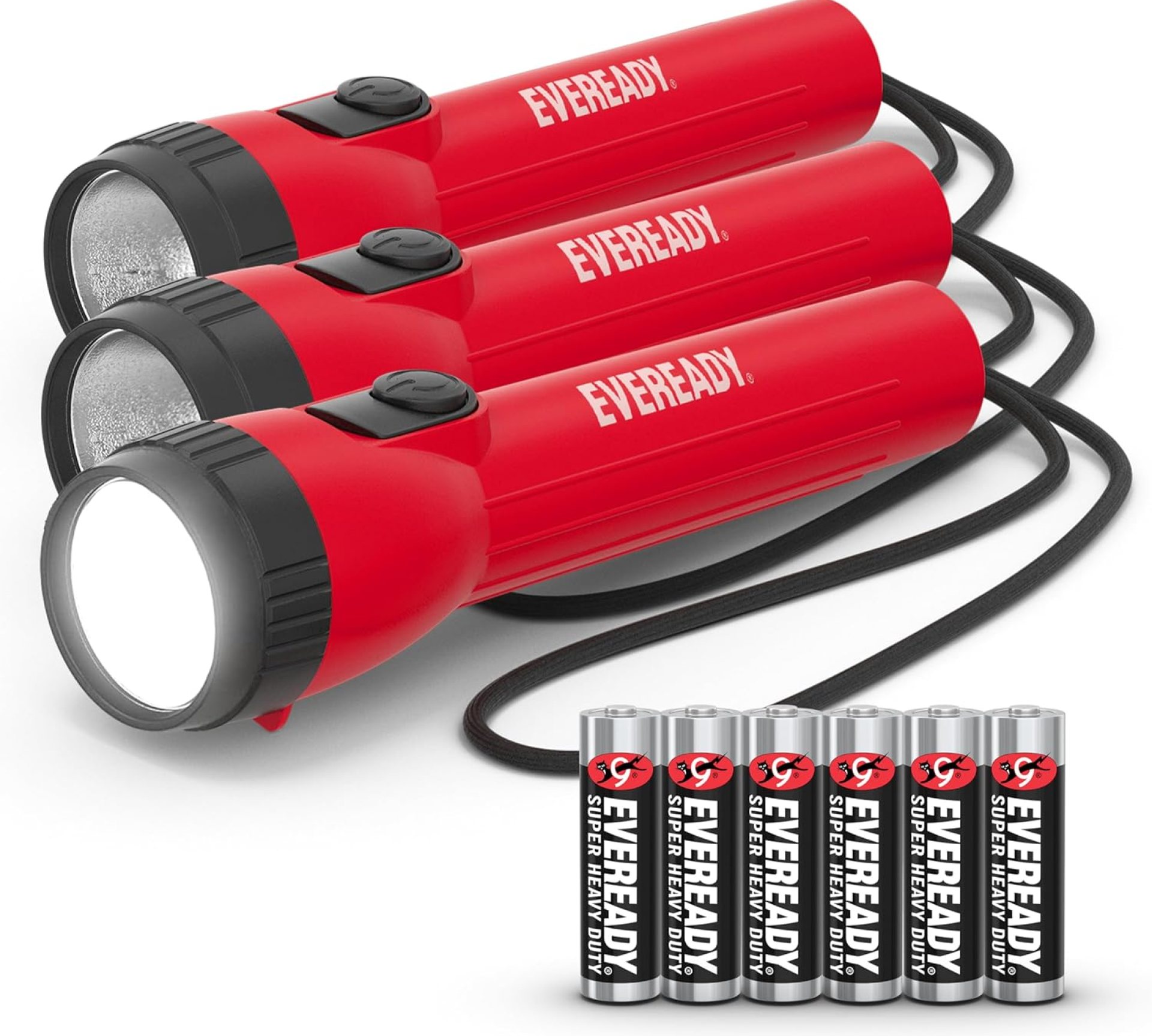 EVEREADY LED Flashlights (3-Pack), Bright Flashlights for Emergencies and Camping Gear, Power Outage Flash Light, AA Batteries Included EVEREADY LED Flashlights (3-Pack), Bright Flashlights for Emergencies and Camping Gear, Power Outage Flash Light, AA Batteries Included