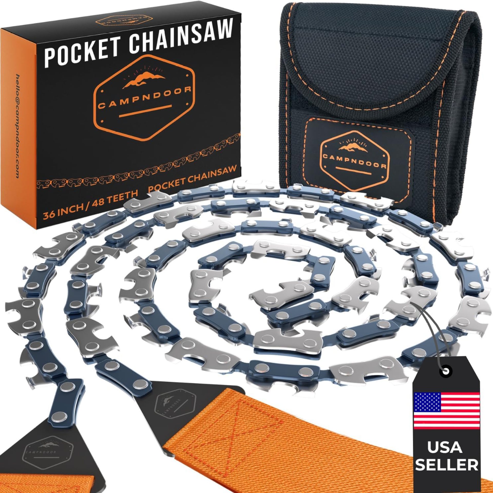Pocket Chainsaw for Camping – 36 Inch Heavy Duty Steel Hand Chainsaw – 48 Teeth Pocket Saw – 65Mn Hand Chain Saw with Handles – Handy Camping Gear – Bushcraft Survival Gear and Supplies Pocket Chainsaw for Camping – 36 Inch Heavy Duty Steel Hand Chainsaw – 48 Teeth Pocket Saw – 65Mn Hand Chain Saw with Handles – Handy Camping Gear – Bushcraft Survival Gear and Supplies