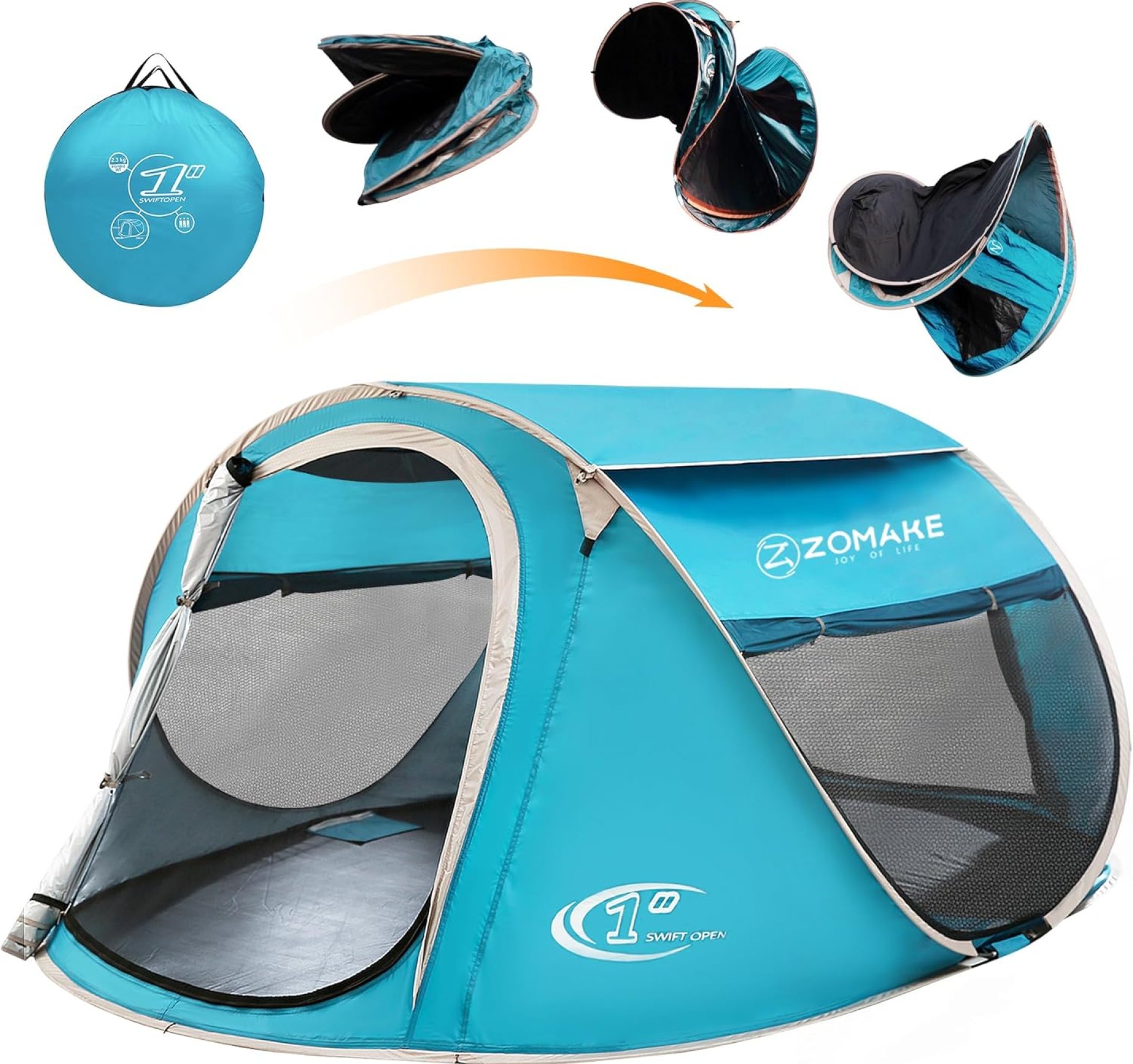 Easy Pop Up Tent 2-4 Person Waterproof – Pop-Up Camping Tents Automatic Tent Throw Pop Up Instant Flip Pop Tent for Camping,by ZOAMKE Easy Pop Up Tent 2-4 Person Waterproof – Pop-Up Camping Tents Automatic Tent Throw Pop Up Instant Flip Pop Tent for Camping,by ZOAMKE