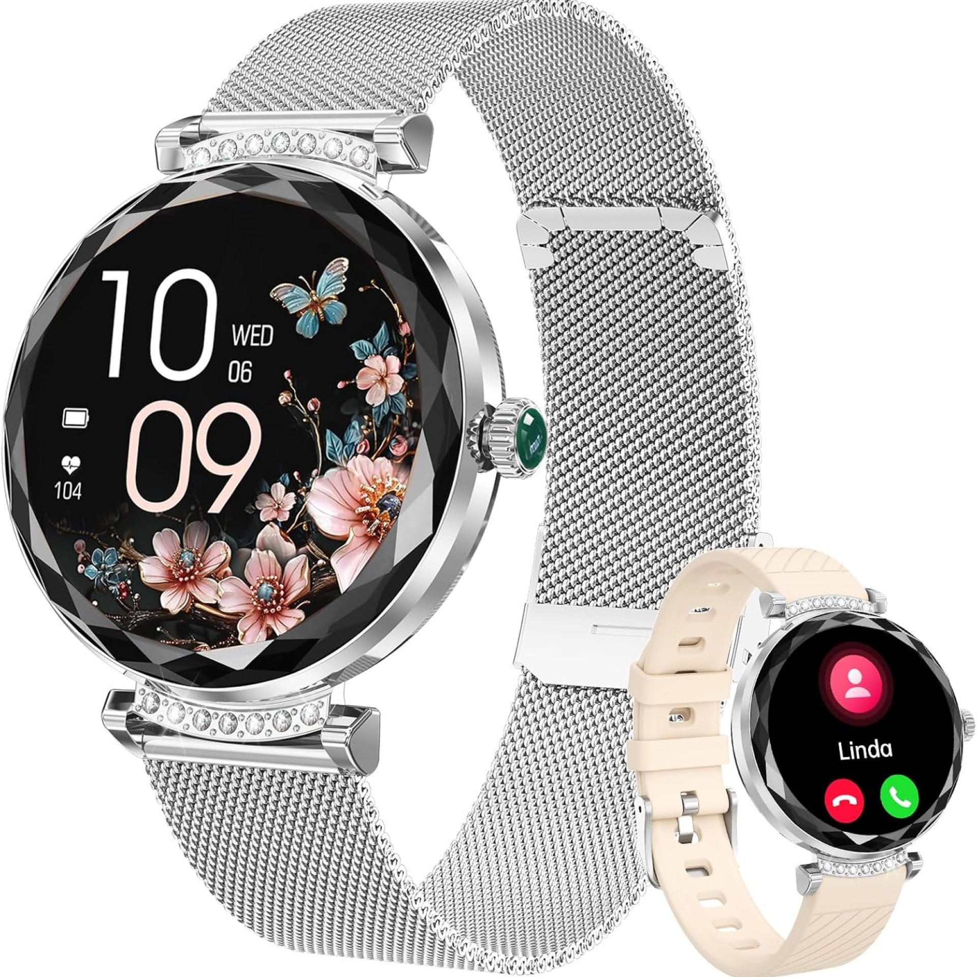 Smart Watch (Answer/Make Calls), 1.19″ Smart Watches for Women 110+ Sports Modes Fitness Tracker with Blood Pressure/Heart Rate/Sleep Monitor, IP68 Waterproof Activity Tracker for Android and iPhone Smart Watch (Answer/Make Calls), 1.19″ Smart Watches for Women 110+ Sports Modes Fitness Tracker with Blood Pressure/Heart Rate/Sleep Monitor, IP68 Waterproof Activity Tracker for Android and iPhone