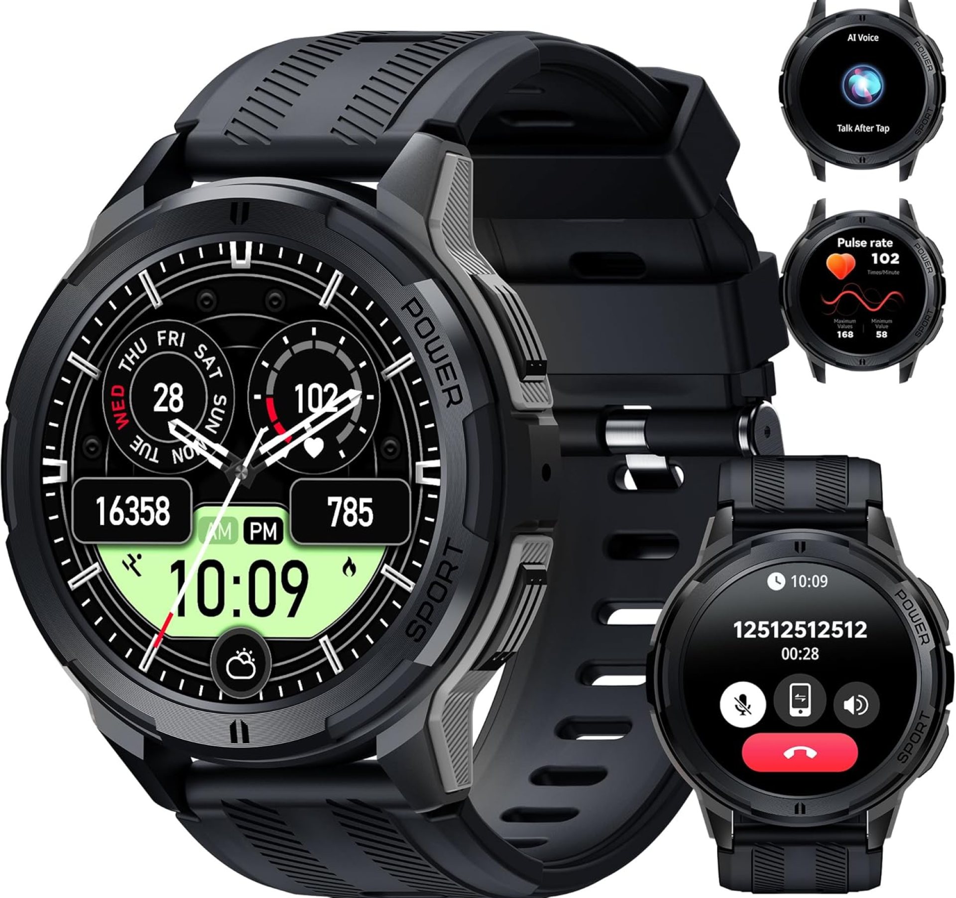 OUKITEL BT10 Military Smart Watch for Men (Answer/Make Call), 5ATM Waterproof Fitness Tracker Smartwatch, 1.43″ AMOLED HD Display, 123+ Sport Modes, 24H Health Monitor for iOS/Android OUKITEL BT10 Military Smart Watch for Men (Answer/Make Call), 5ATM Waterproof Fitness Tracker Smartwatch, 1.43″ AMOLED HD Display, 123+ Sport Modes, 24H Health Monitor for iOS/Android